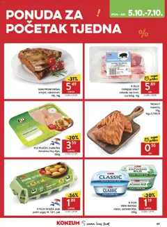 Konzum ( Deaktivovane pre Letakomat )  Katalog - Pregled kataloga iz trgovine Konzum, vrijedi od 30.09.2026 | Stranica: 49 | Proizvodi: File, Vrat, Jaja, Namaz