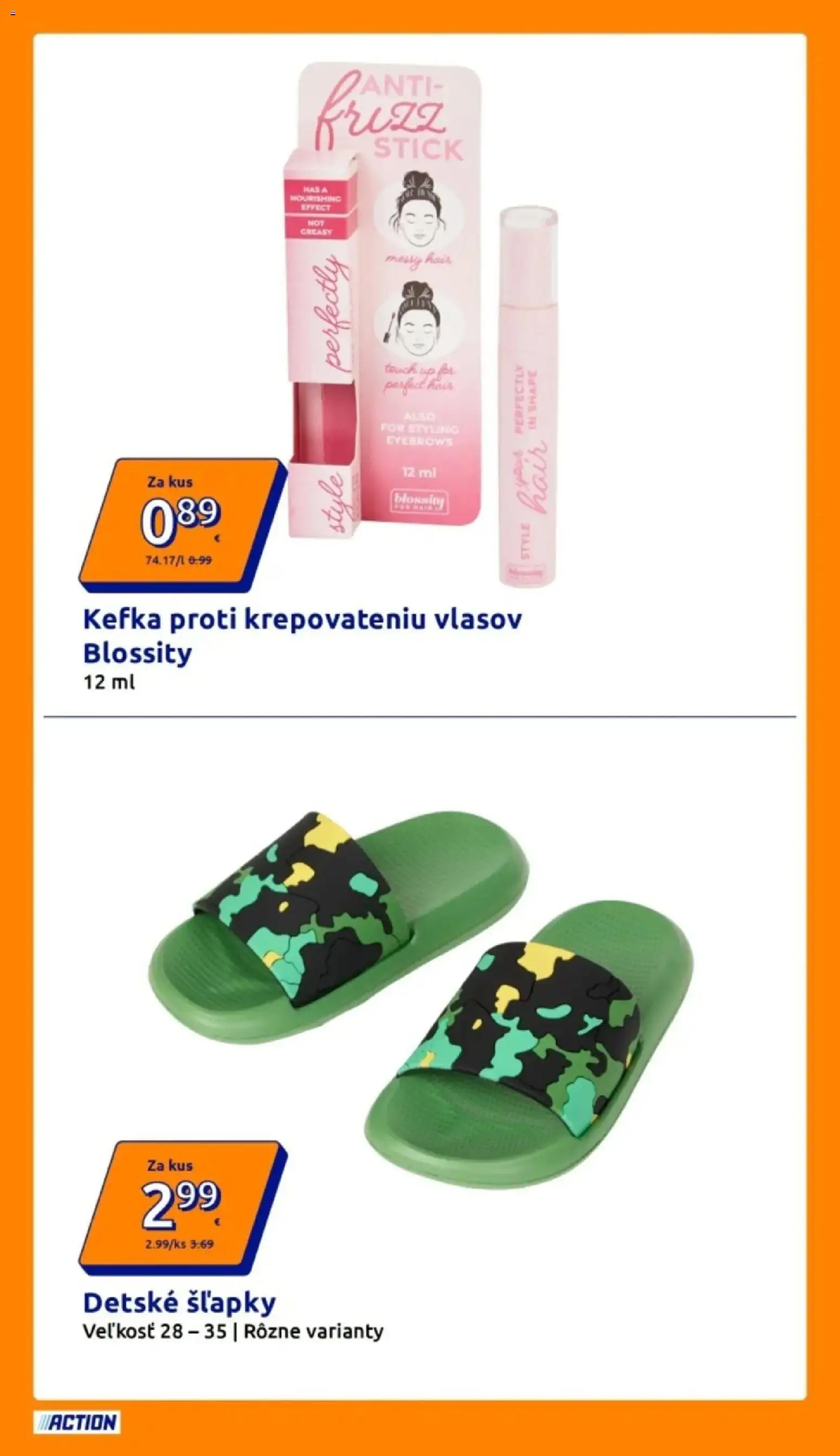 Nové Action akcie – leták je platný od 24.06.2026 | Strana: 2 | Produkty: Šľapky