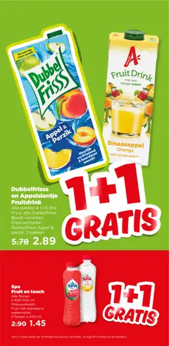 Spa Fruit en touch, Alle flessen à 400-500 ml Prijsvoorbeeld: Fruit still strawberry watermelon, 2 flessen à 400 ml - Voorbeeld van een folder van Plus, geldig van 29.04.2026 | Pagina: 10