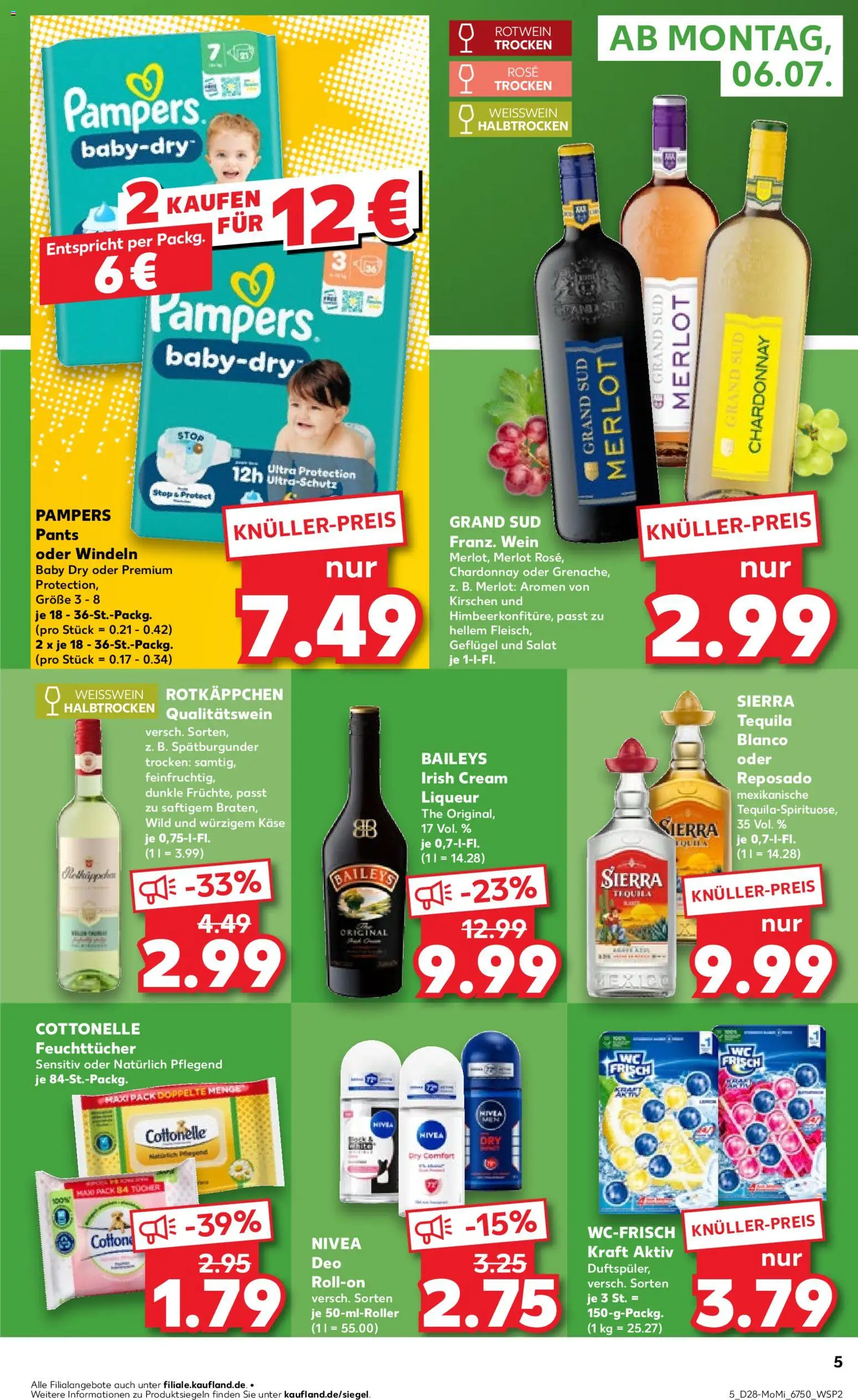 Kaufland Německo leták - Angebote ab Montag od 06.07.2026 | Strana: 5 | Produkty: Salát, Kaše, Pants, Pampers Pants