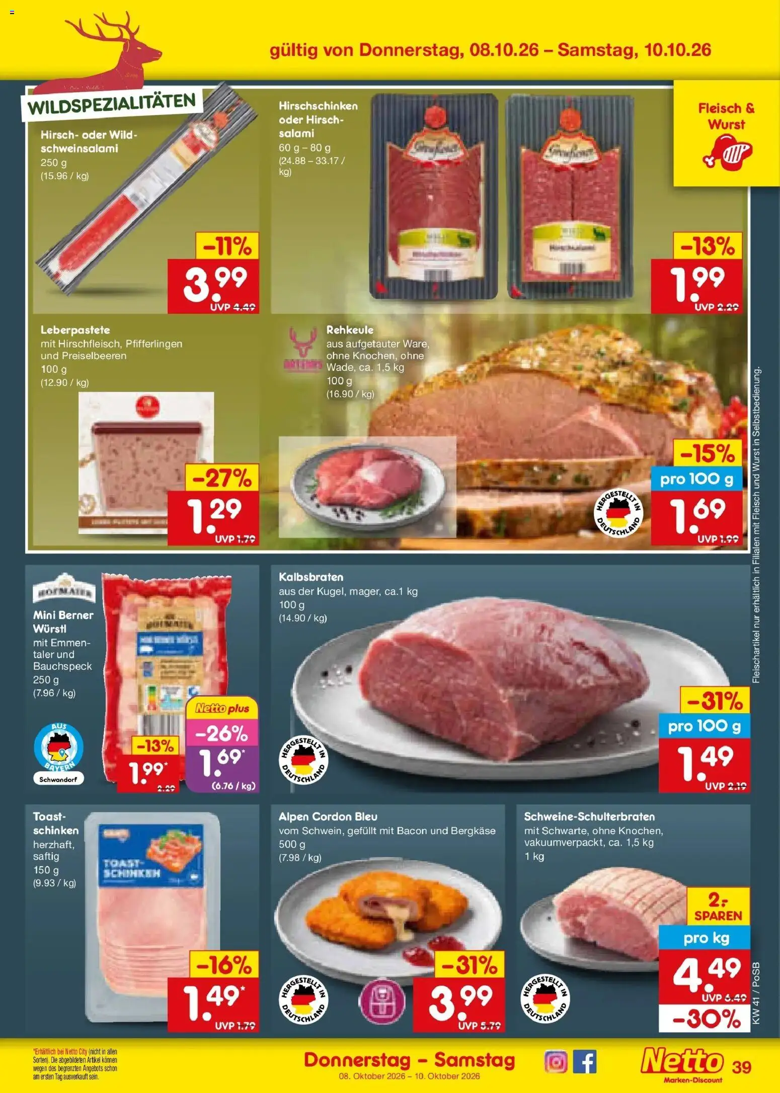 Netto Marken-Discount Prospekt Amberg (ab 05.10.2026) » Angebote | Seite: 49 | Produkte: Würstl, Preiselbeeren, Wurst, Salami