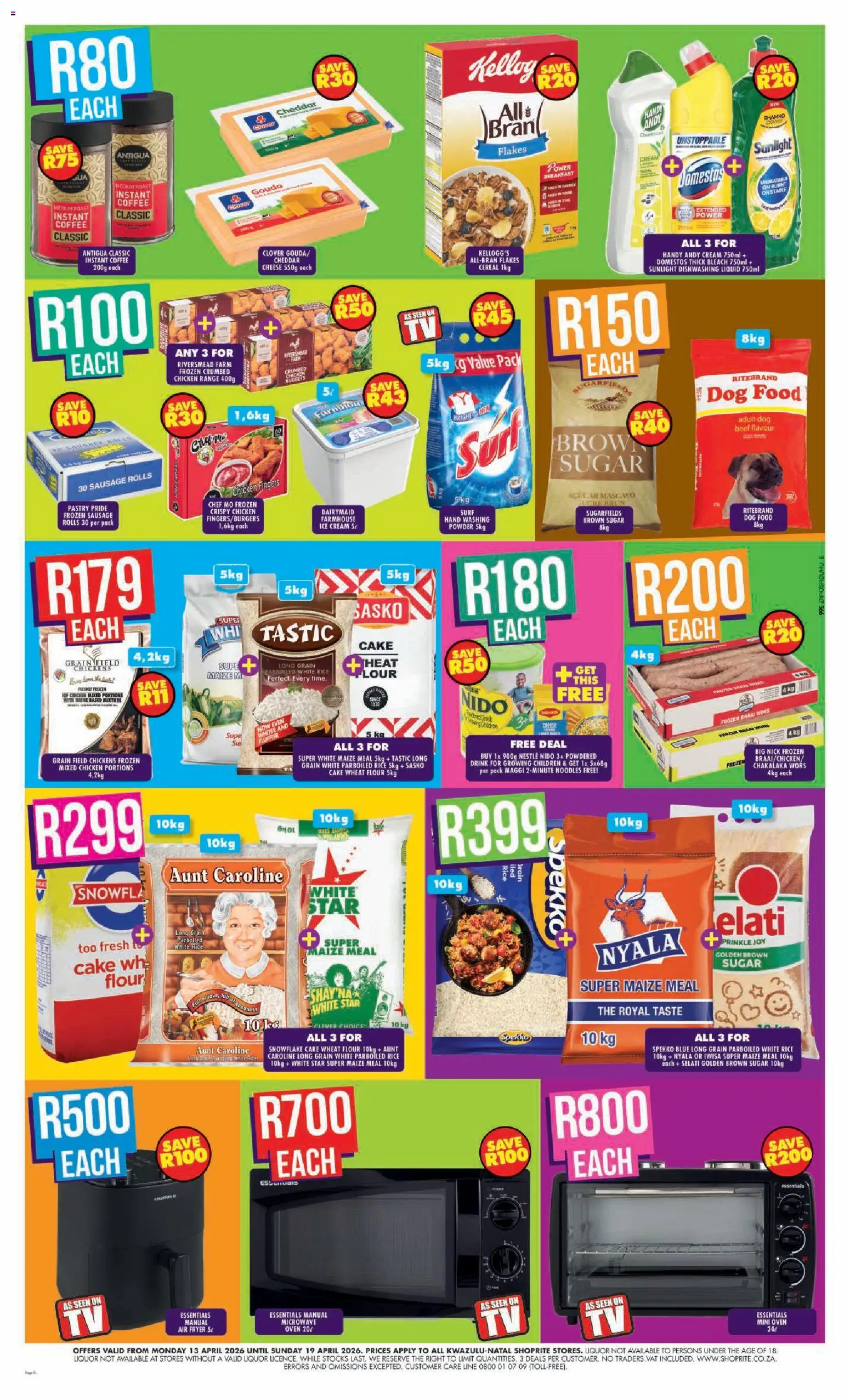 New Shoprite catalogue – valid from 13.04.2026 | Page: 8 | Products: Cake, Flour, Microwave, Flakes