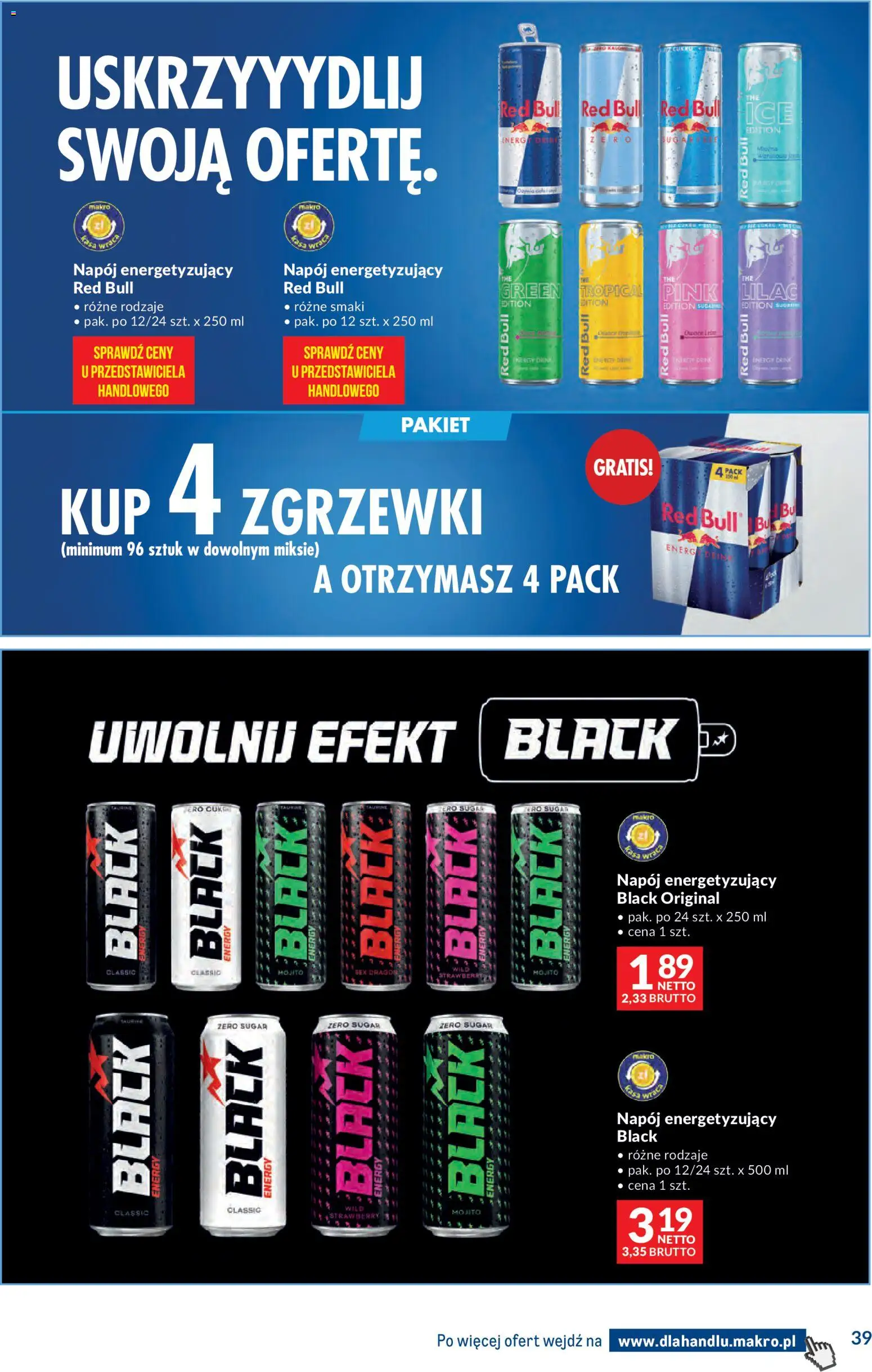 Makro gazetka - Dystrybucja do sklepów od 01.09.2026 | Strona: 39 | Produkty: Red bull, Mojito