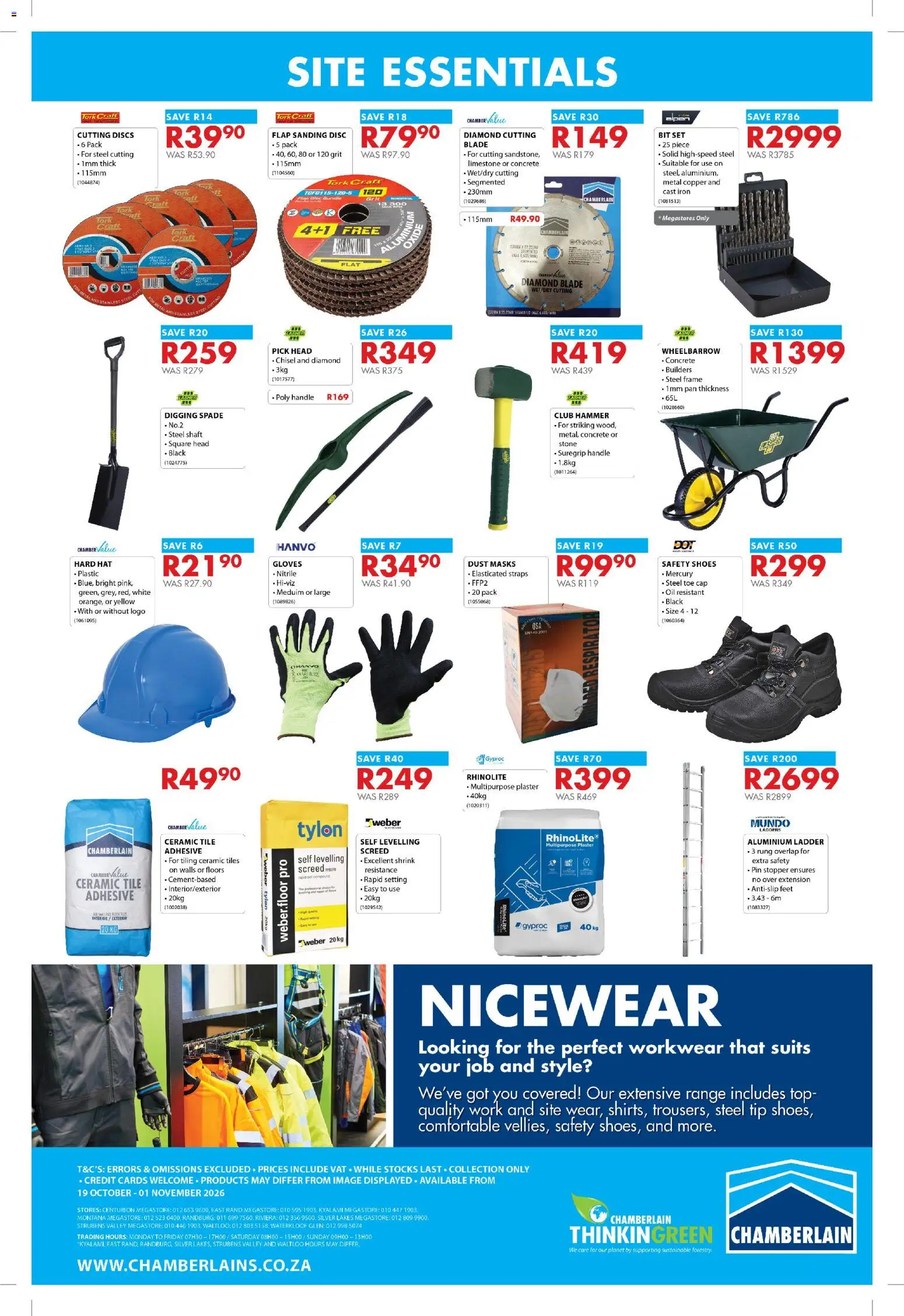 New Chamberlain catalogue – valid from 19/10/2026 | Page: 12 | Products: Hat, Masks, Wheelbarrow, Plaster