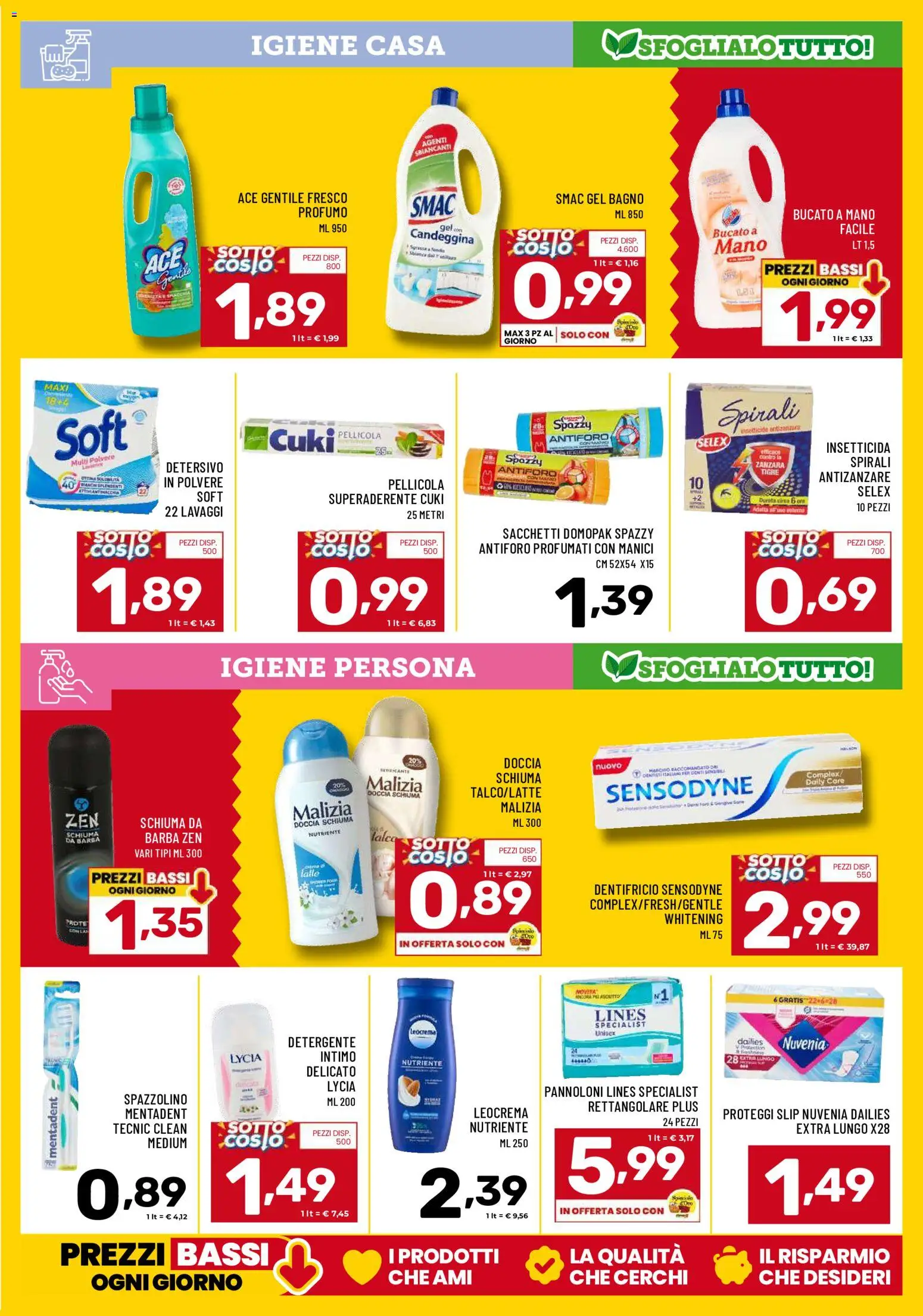 Volantino Il Centesimo del 12.05.2026 | Pagina: 9 | Prodotti: Proteggi slip, Candeggina, Slip, Pellicola