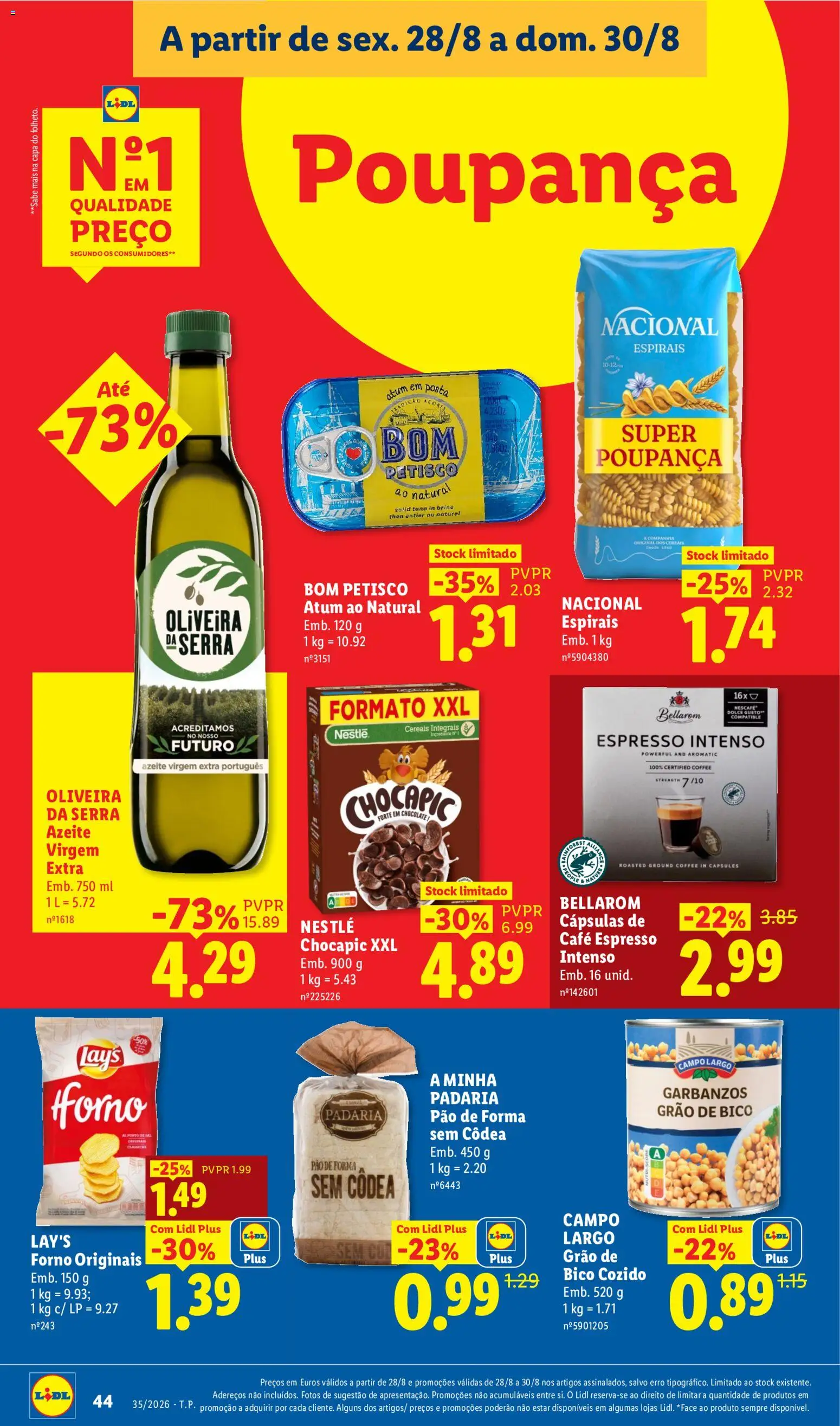 Lidl folheto │ válido de 24/08/2026 | Página: 44 | Produtos: Batatas fritas de pacote, Pão, Azeite virgem extra, Batatas fritas