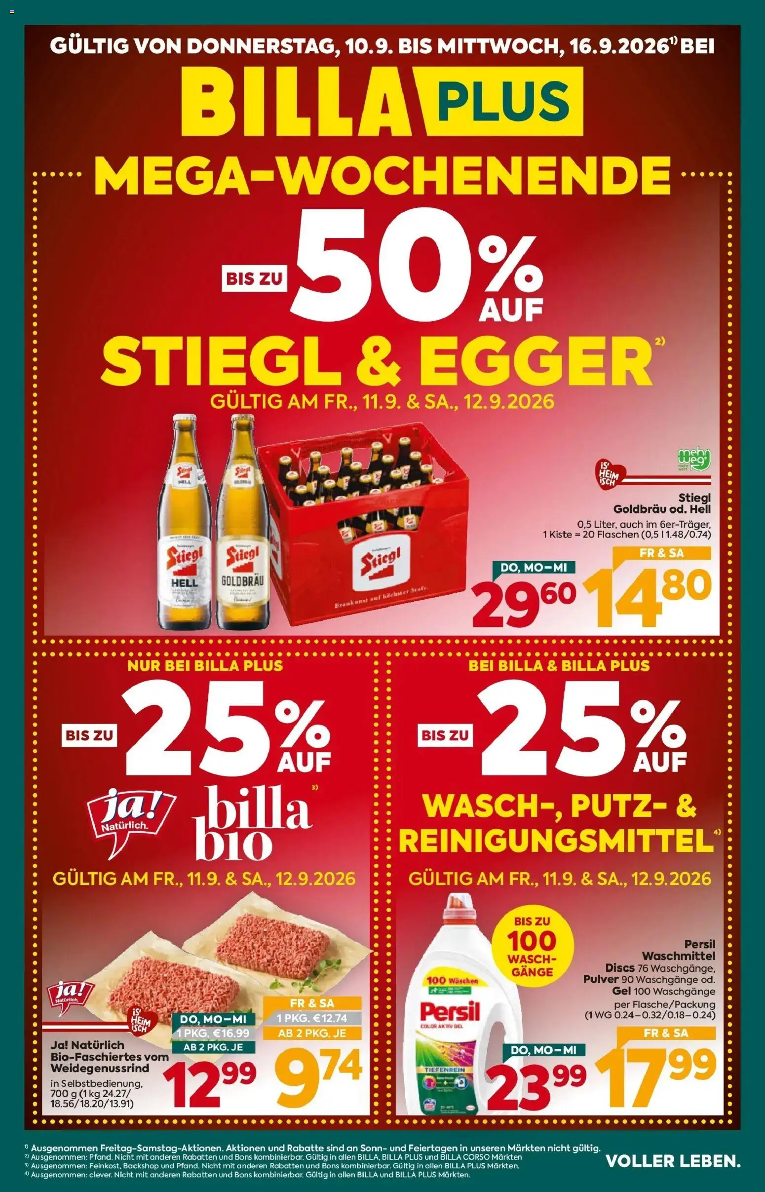 Billa Plus Flugblatt - Steiermark von 10.09.2026 - Aktuelle Angebote | Seite: 1 | Produkte: Reinigungsmittel, Waschmittel