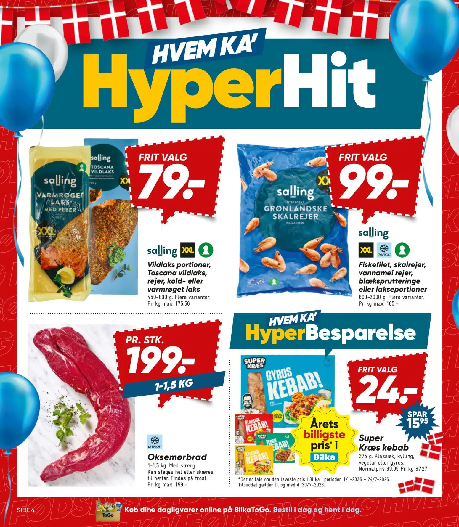 Bilka tilbudsavis – gyldig fra 24/07/2026 | Side: 4 | Produkter: Kebab, Peber