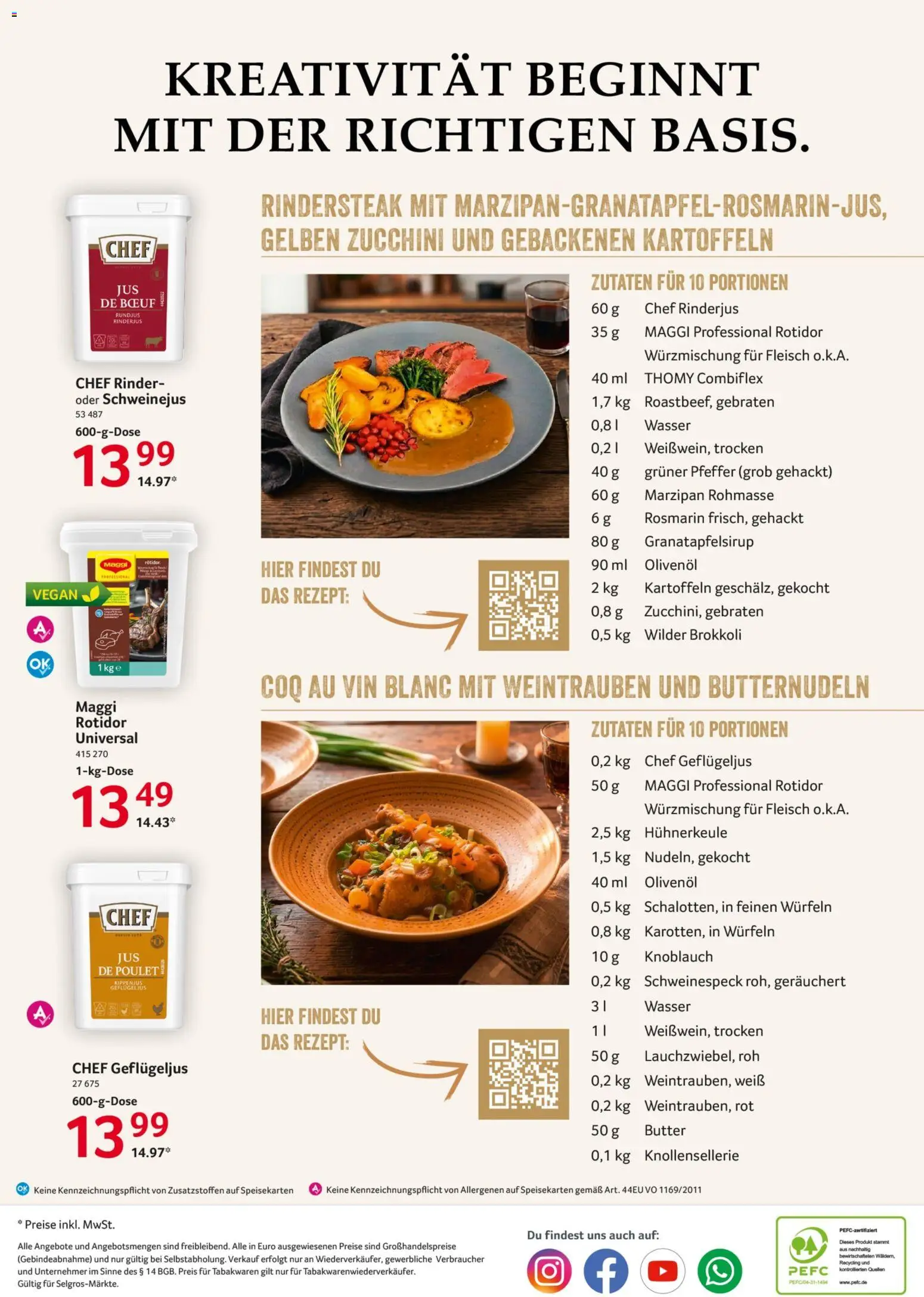Selgros Gastronomie – gültig ab 20.08.2026 | Seite: 20 | Produkte: Maggi, Olivenol, Pfeffer, Weintrauben