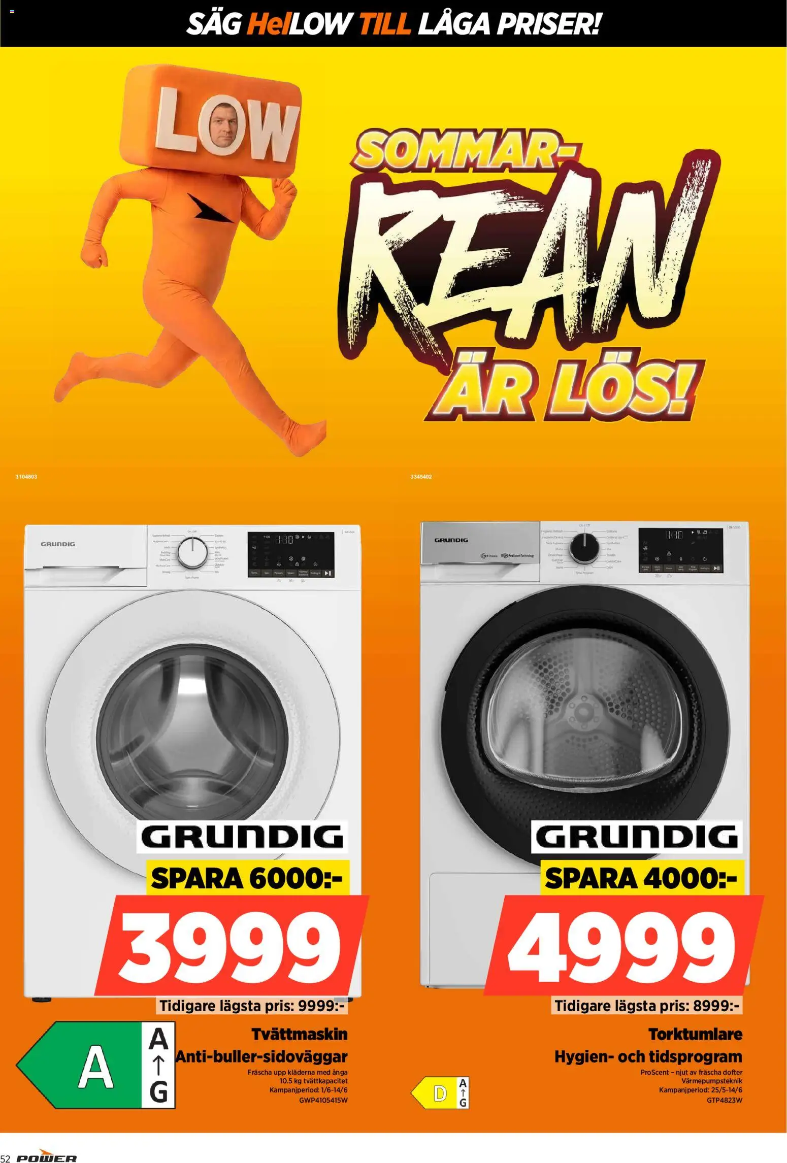 Power reklamblad aktuell från 01.06.2026 | Sida: 52 | Produkter: Såg, Tvättmaskin, Torktumlare