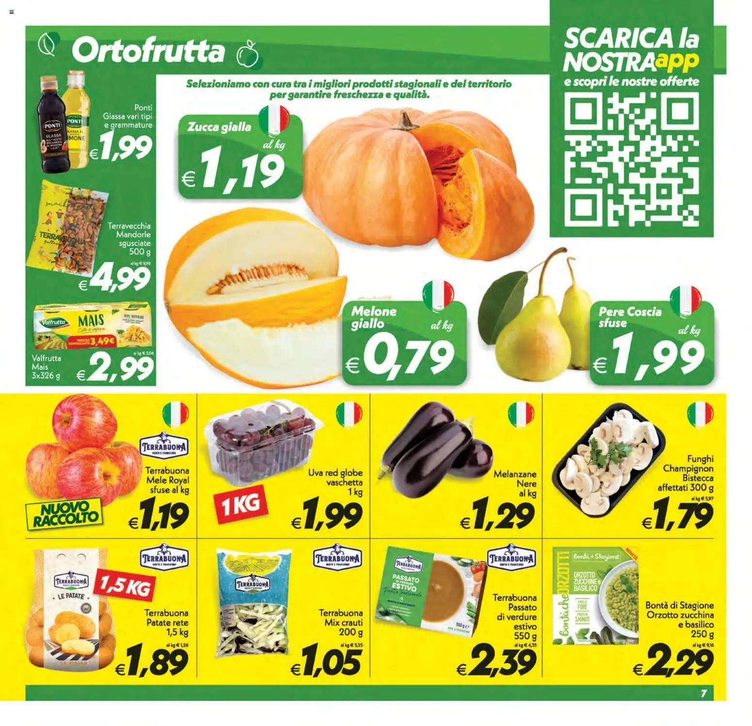 Volantino SuperConveniente del 01/09/2026 | Pagina: 7 | Prodotti: Pere, Mandorle, Mais, Bistecca