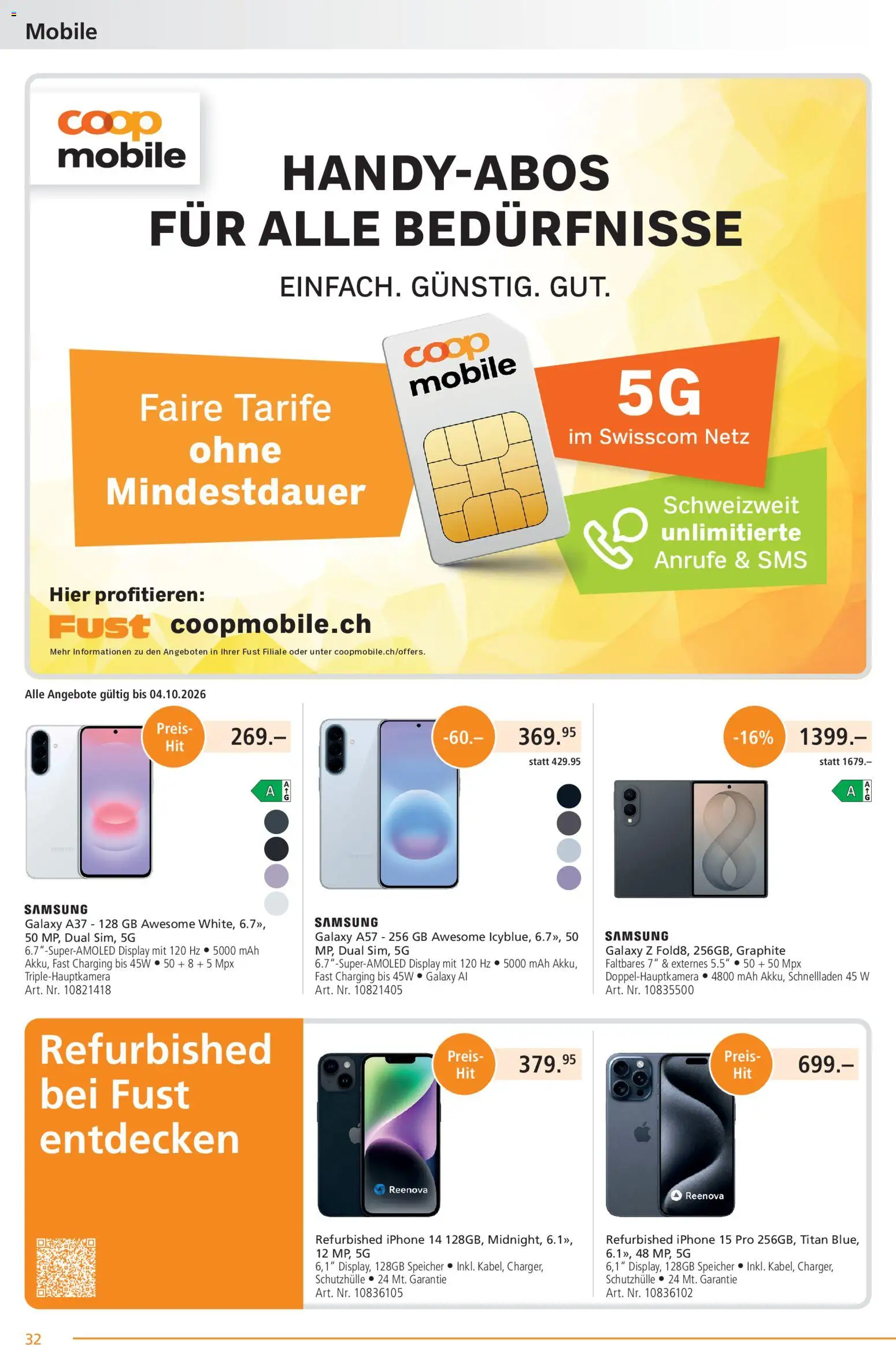 Fust aktionen – gültig ab 21.09.2026 | Seite: 32 | Produkte: Samsung, Iphone