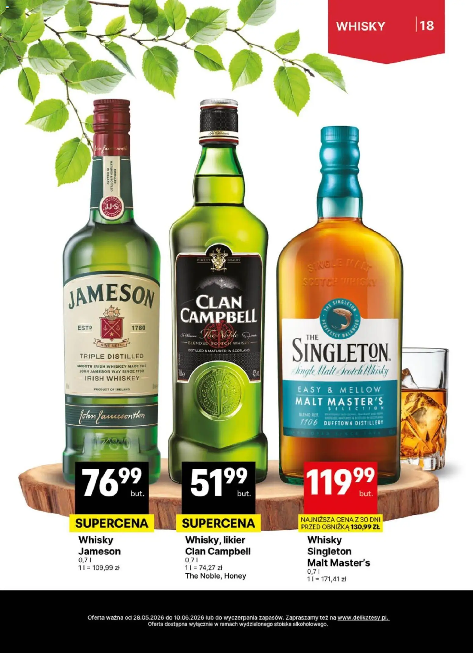 Delikatesy Centrum gazetka - DeliBarek od 28.05.2026 | Strona: 18 | Produkty: Jameson, Whisky