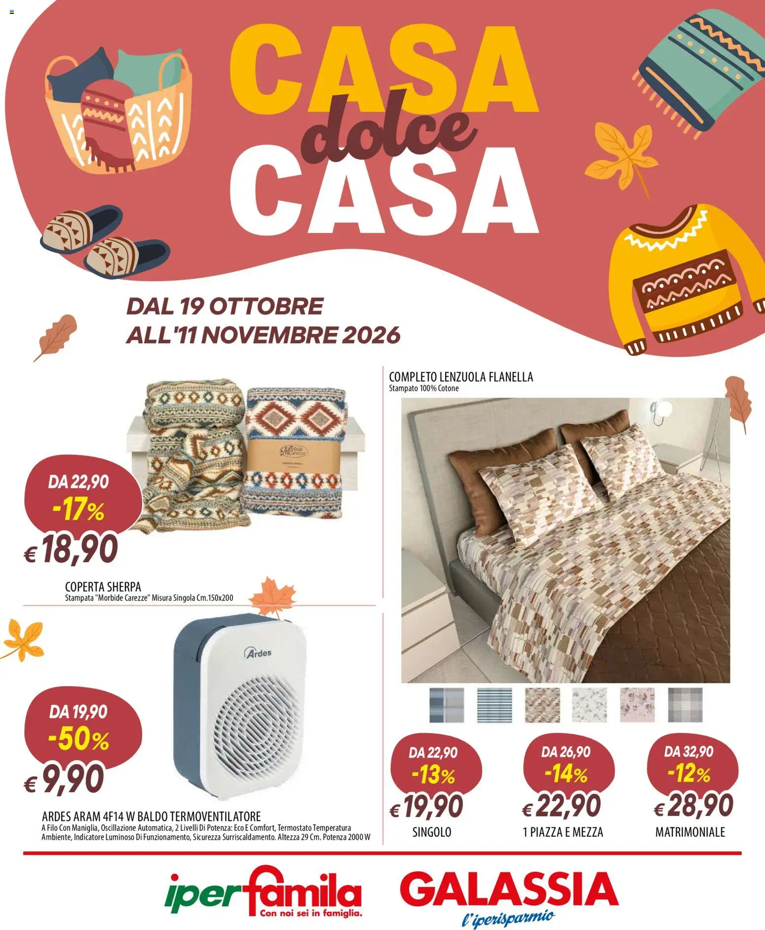 Volantino Galassia del 19/10/2026 | Pagina: 1 | Prodotti: Coperta, Lenzuola