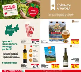 Anteprima del volantino Eurospar volantino Trento valido a partire dal 20/08/2026 | Pagina: 10 | Prodotti: Frutti di bosco, Formaggio grattugiato, Pancetta, Bacon