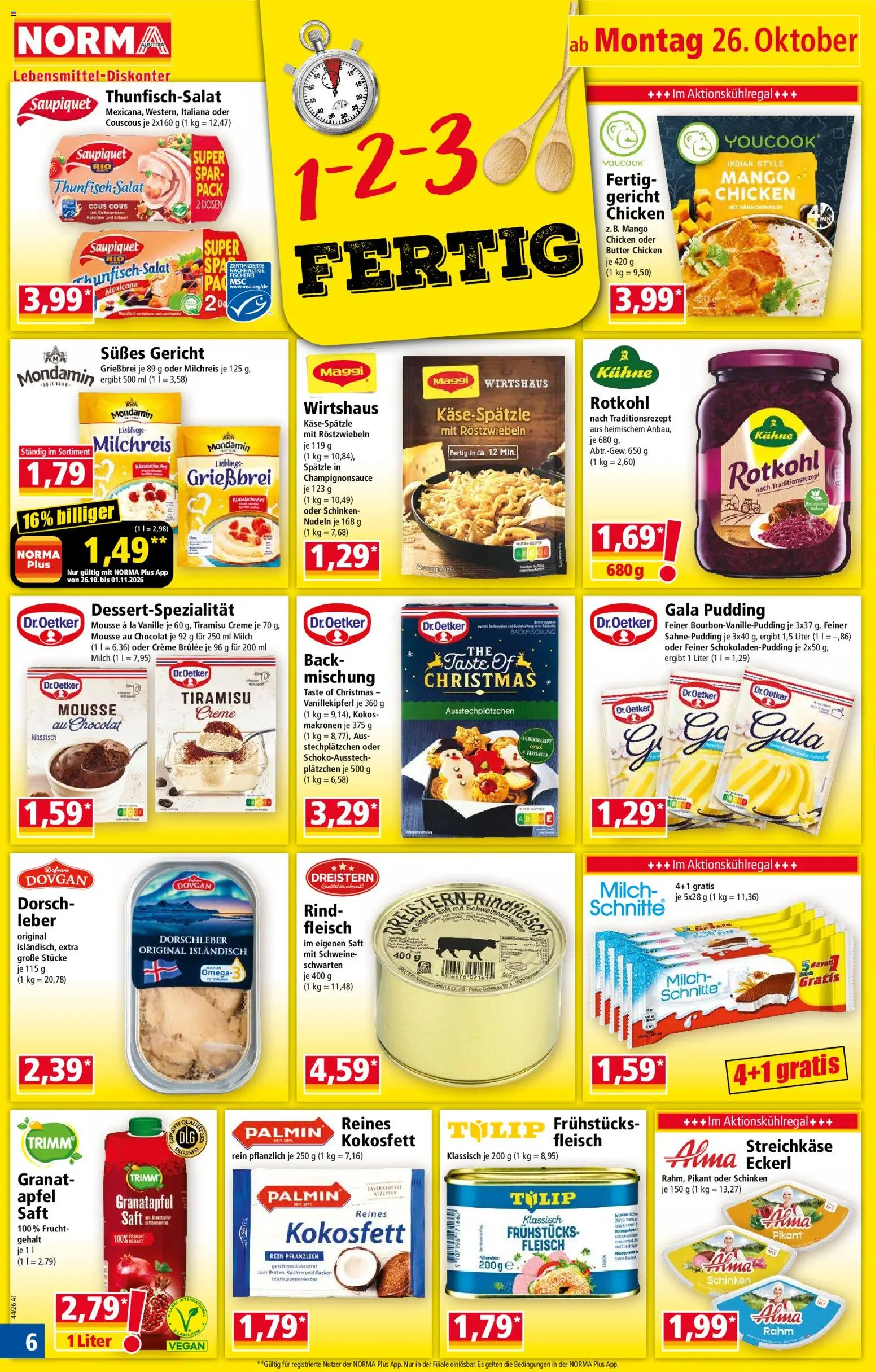 Norma Flugblatt gültig ab 26.10.2026 | Seite: 6 | Produkte: Vanille, Milch, Butter, Äpfel
