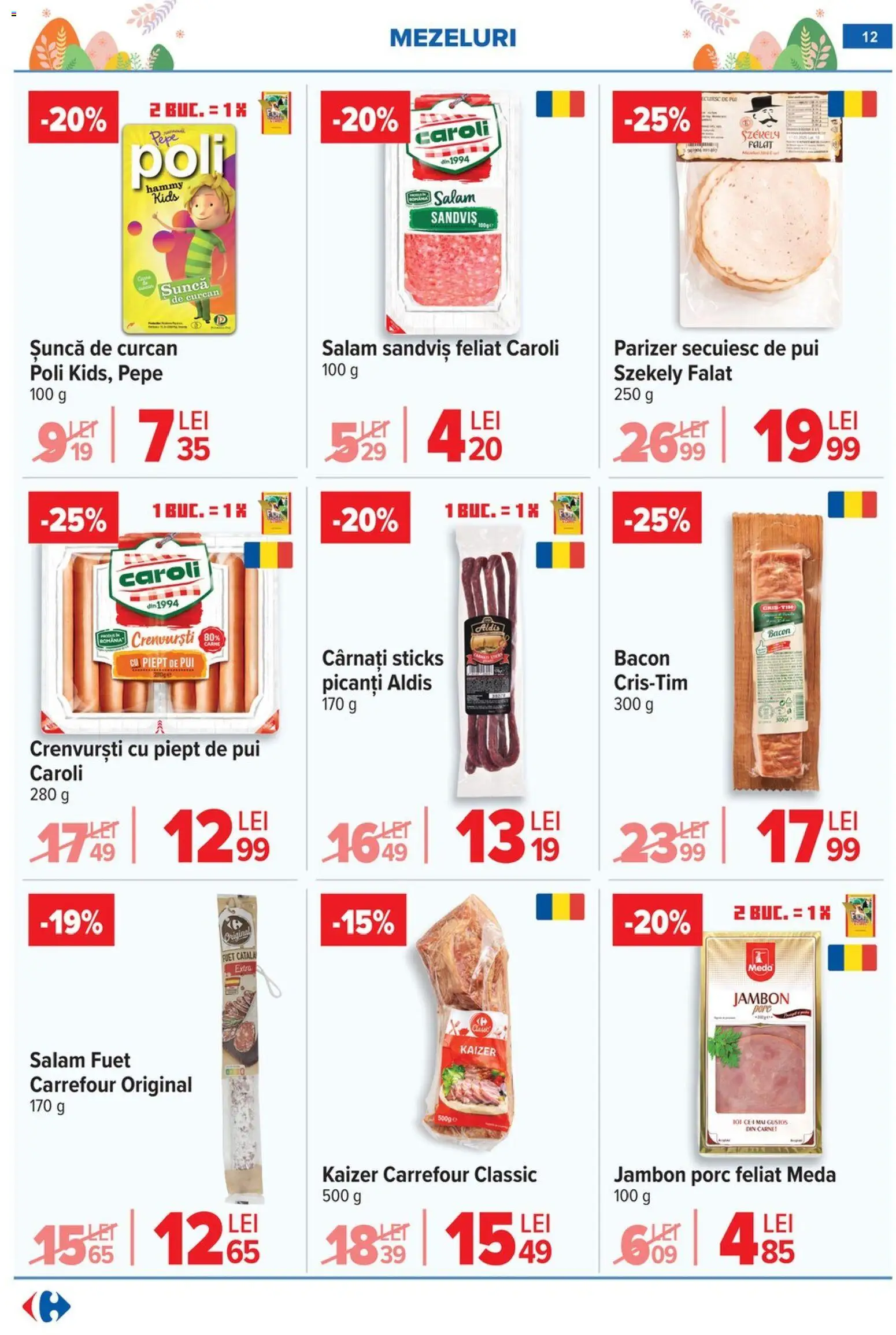 Noul catalog Carrefour – valabil de la 06.04.2026 | Pagină: 14 | Produse: Cașcaval, Salam, Pește
