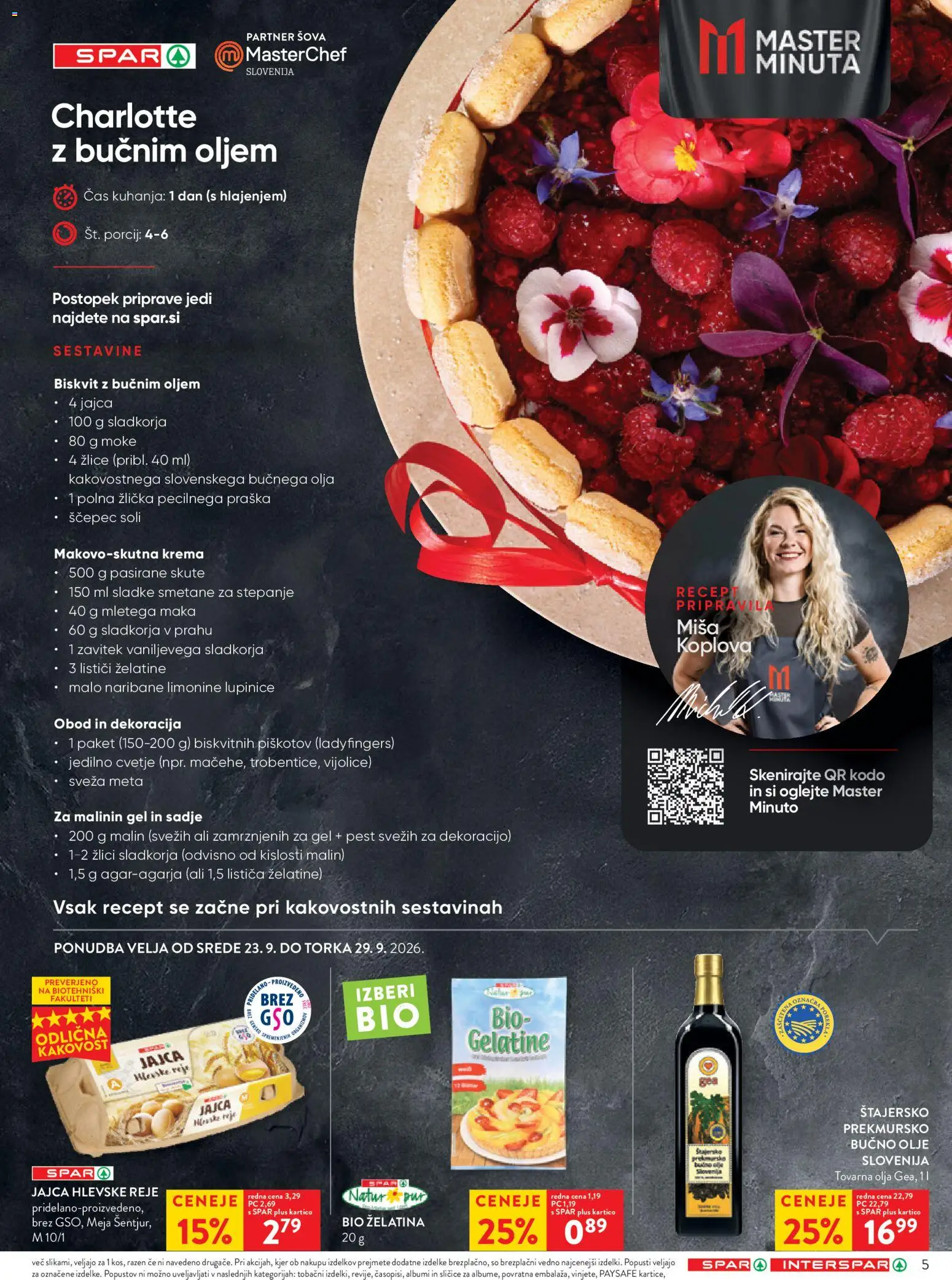 Novi Spar katalog ponudbe – veljaven od 23.09.2026 | Stran: 6 | Izdelki: Bučno olje, Krema, Olje, Sadje