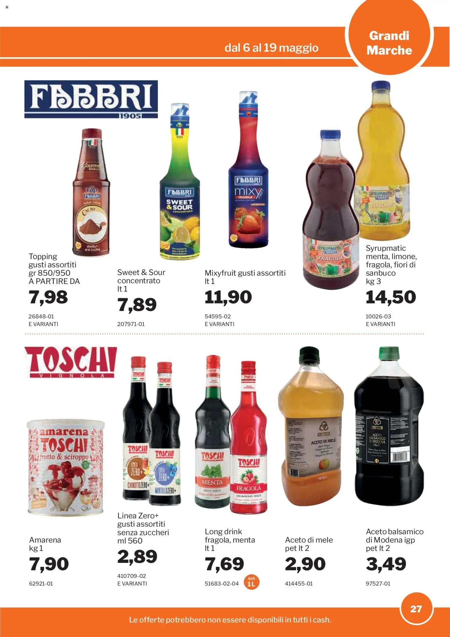 Volantino Sogegross del 06.05.2026 | Pagina: 27 | Prodotti: Aceto, Cacao, Menta, Topping