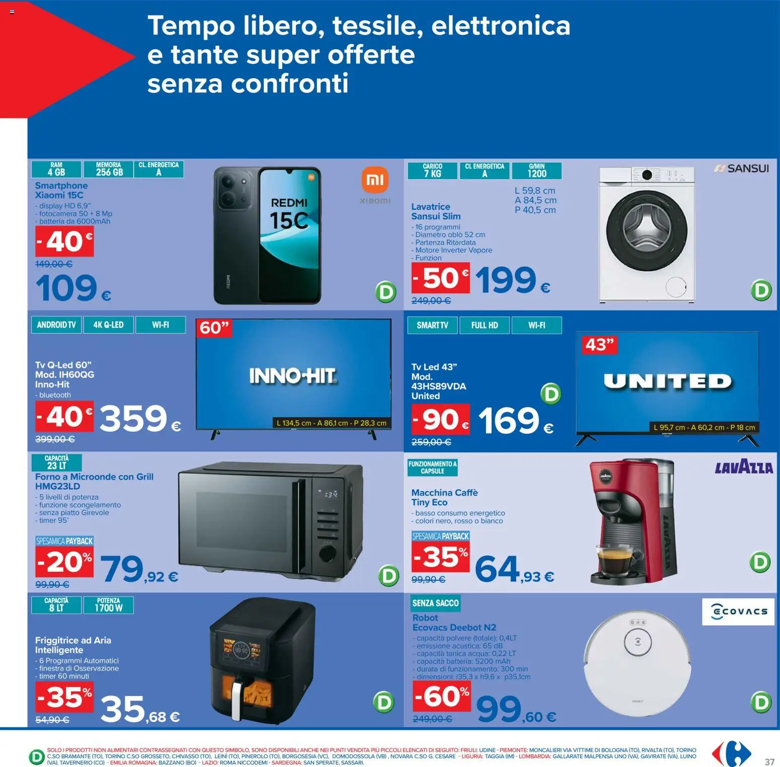 Volantino Carrefour del 19.05.2026 | Pagina: 37 | Prodotti: Xiaomi, Piatto, Lavazza, Robot