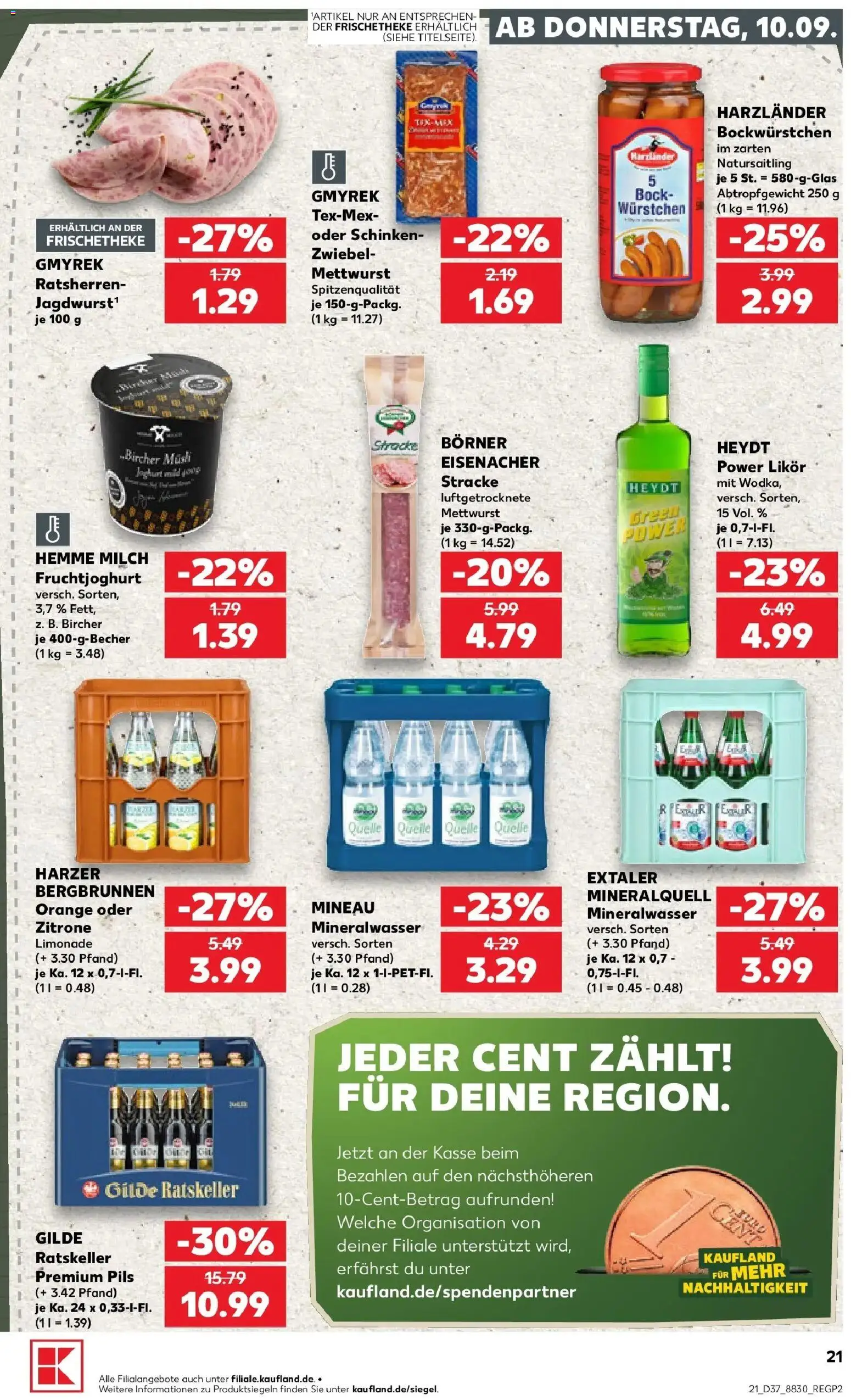 Prospekt Kaufland ab 10.09.2026 » Angebote Online zum Blättern | Seite: 21 | Produkte: Musli, Milch, Mineralwasser, Zitrone