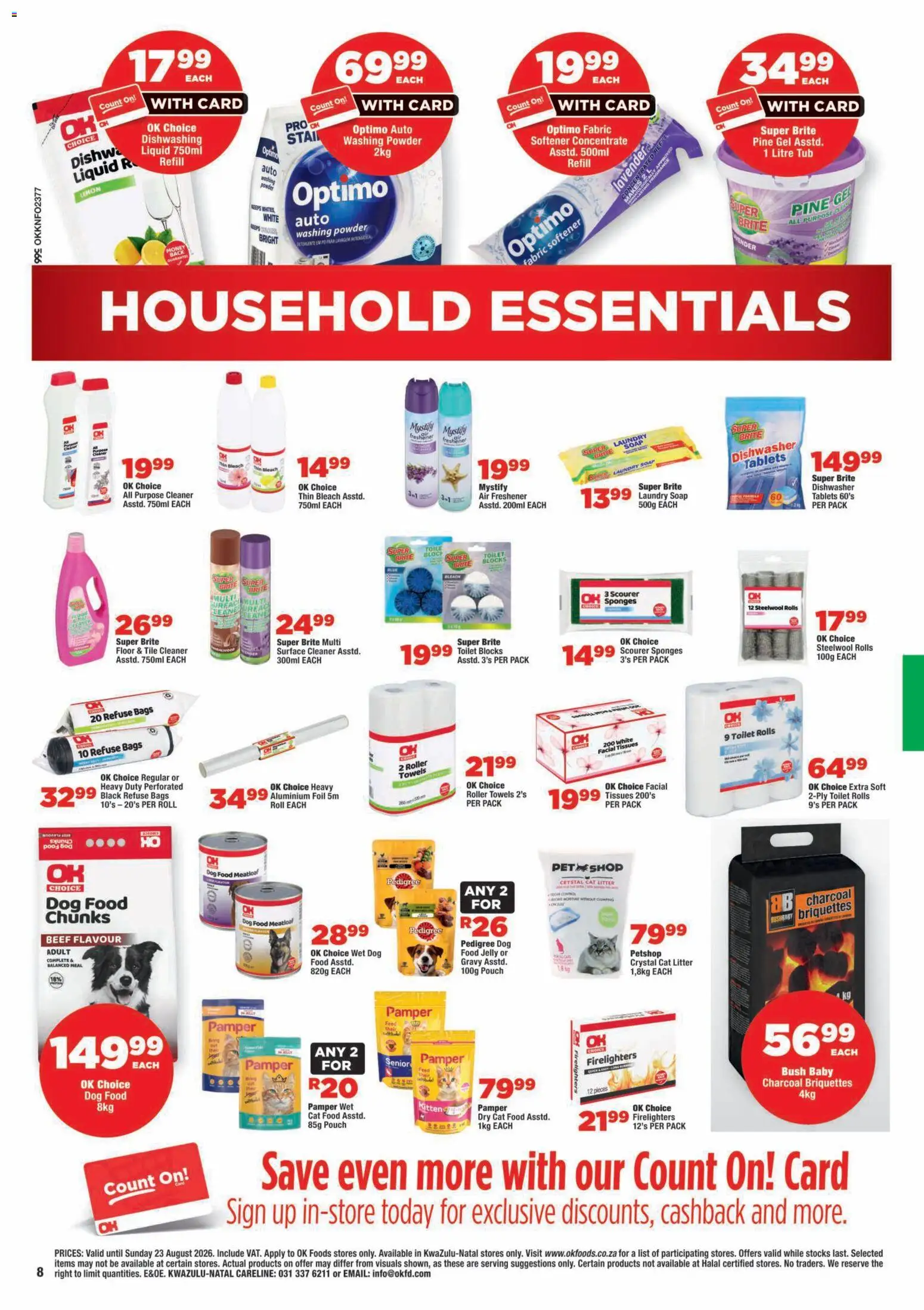 New OK Foods catalogue – valid from 12/08/2026 | Page: 8 | Products: Soap, Lemon, Cat food, Tissues