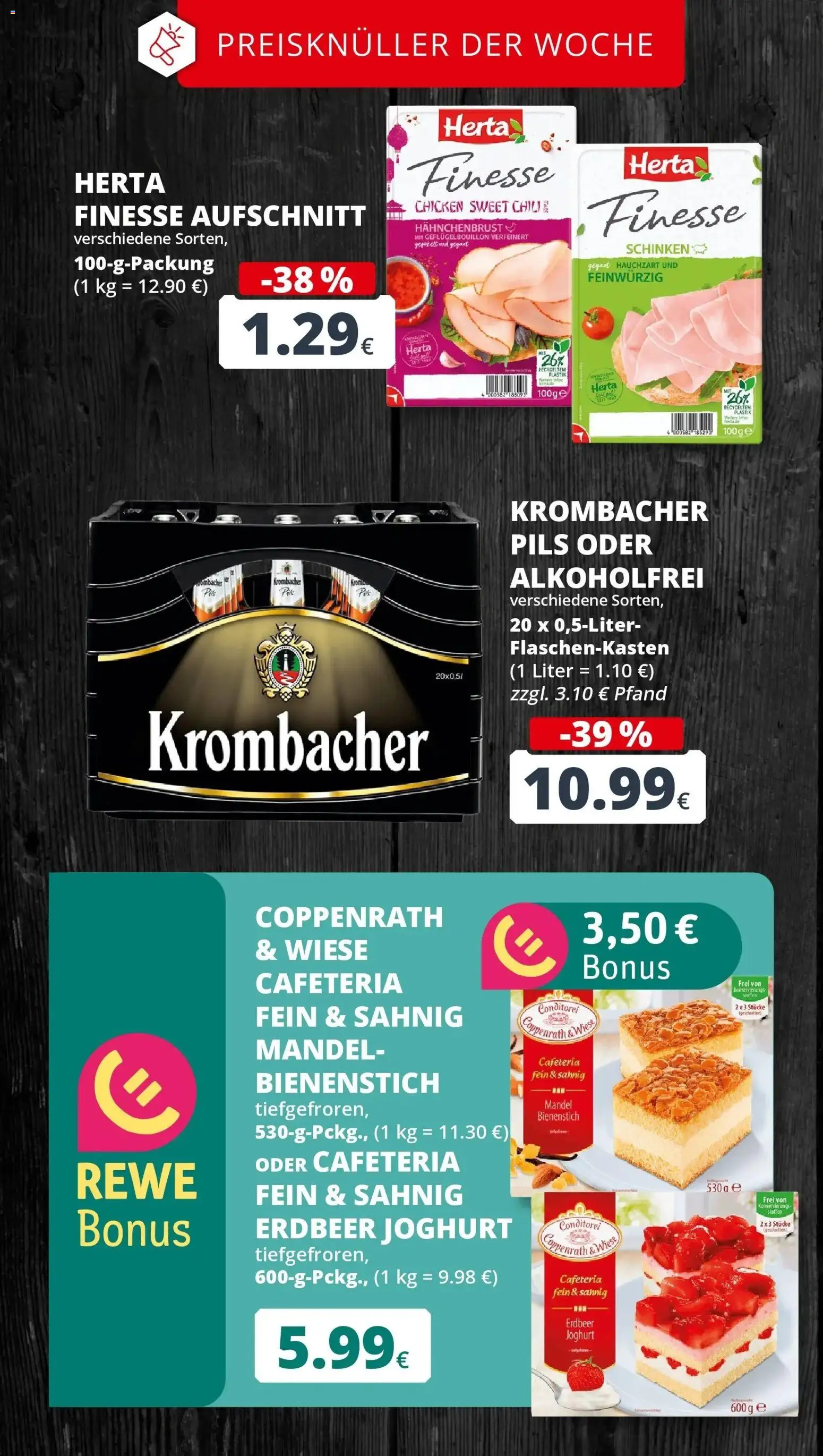 Rewe Prospekt Bergheim – gültig ab 17.05.2026 | Seite: 4 | Produkte: Joghurt, Pils, Schinken, Herta finesse