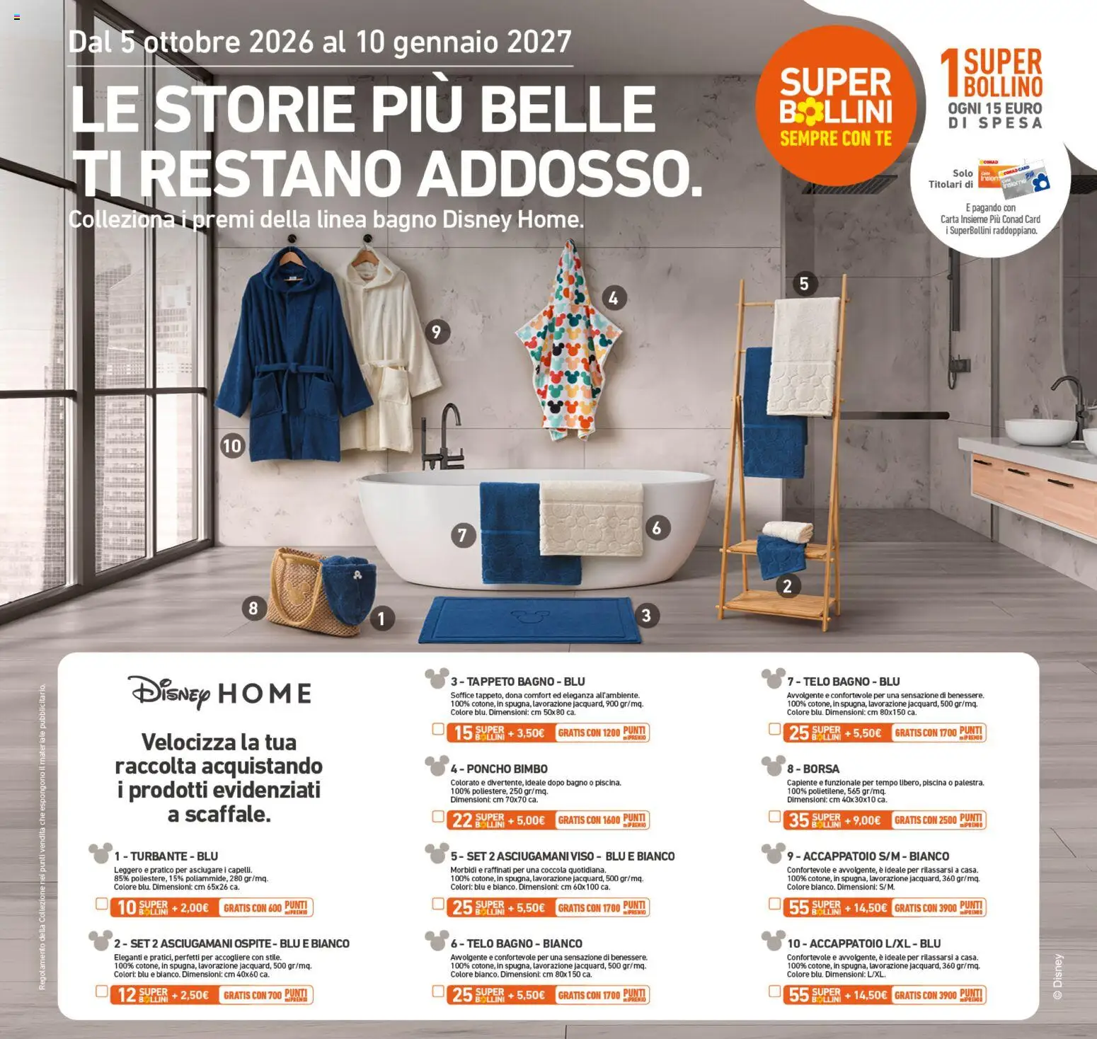 Volantino Conad del 07/10/2026 | Pagina: 19 | Prodotti: Accappatoio, Piscina, Poncho, Bagno