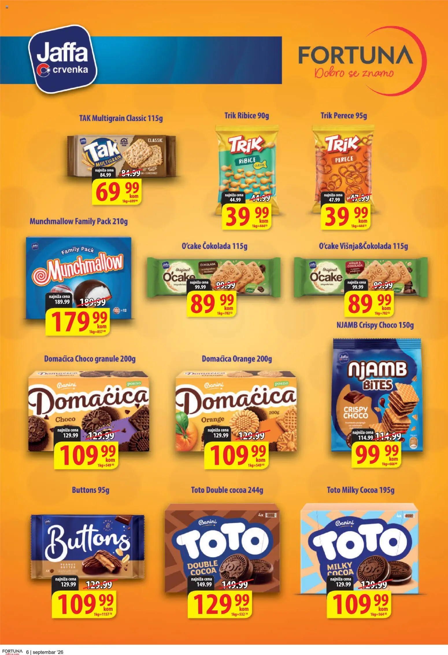 Fortuna Market katalog - važi od 11.09.2026 | Strana: 6 | Proizvode: Višnja, Domaćica, Granule, Čokolada