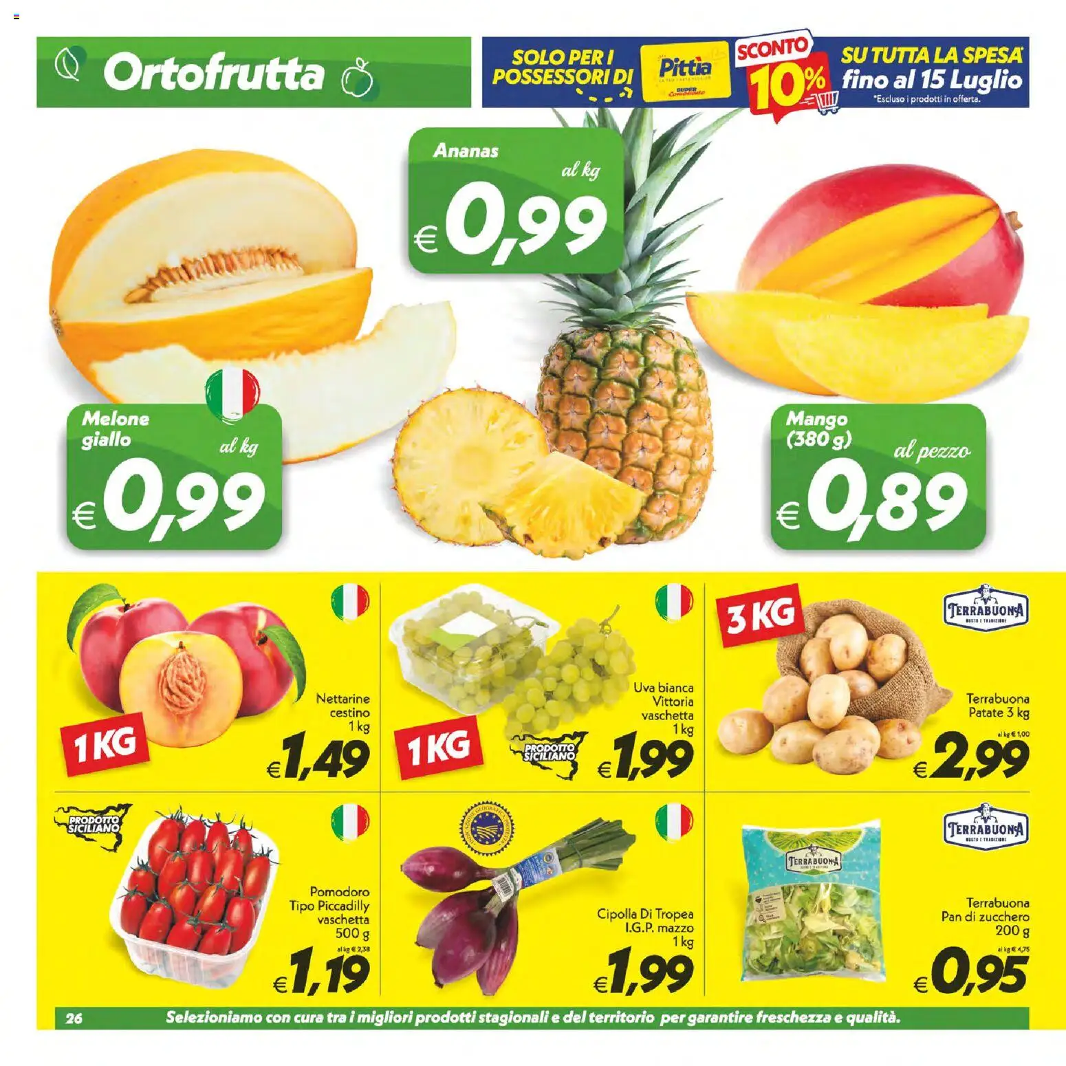 Volantino SuperConveniente del 02/07/2026 | Pagina: 26 | Prodotti: Zucchero, Pomodoro, Uva, Melone