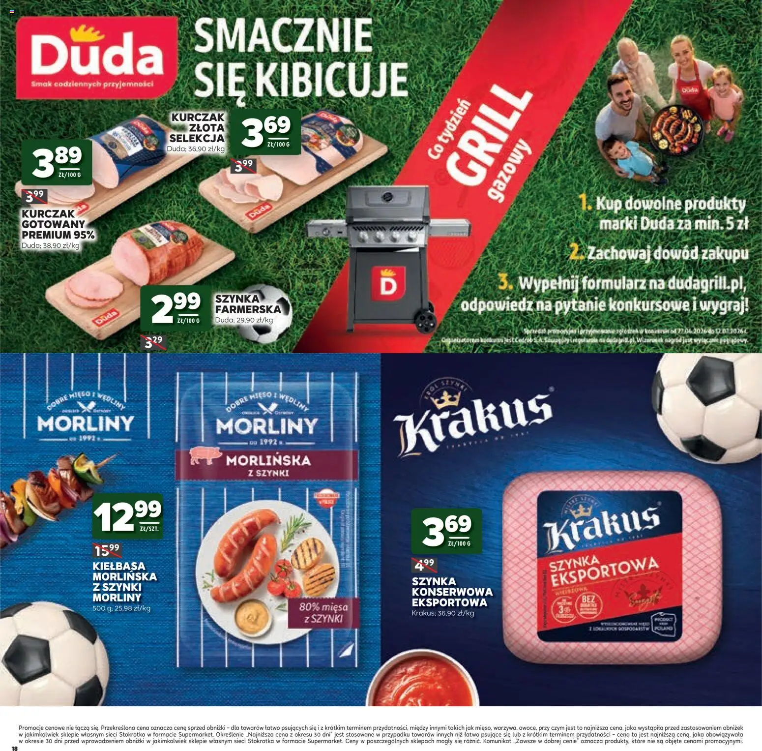 Stokrotka gazetka - Mistrzostwa Świata od 11.06.2026 | Strona: 18 | Produkty: Kiełbasa, Kurczak, Grill, Szynka