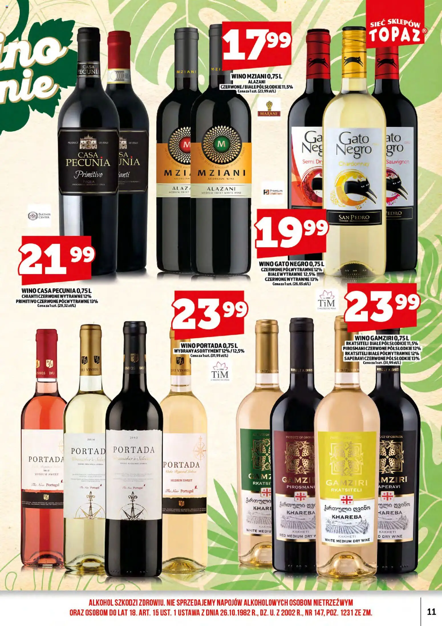 Topaz gazetka alkoholowa od 01.07.2026 | Strona: 13 | Produkty: Chardonnay, Wino, Alkohol