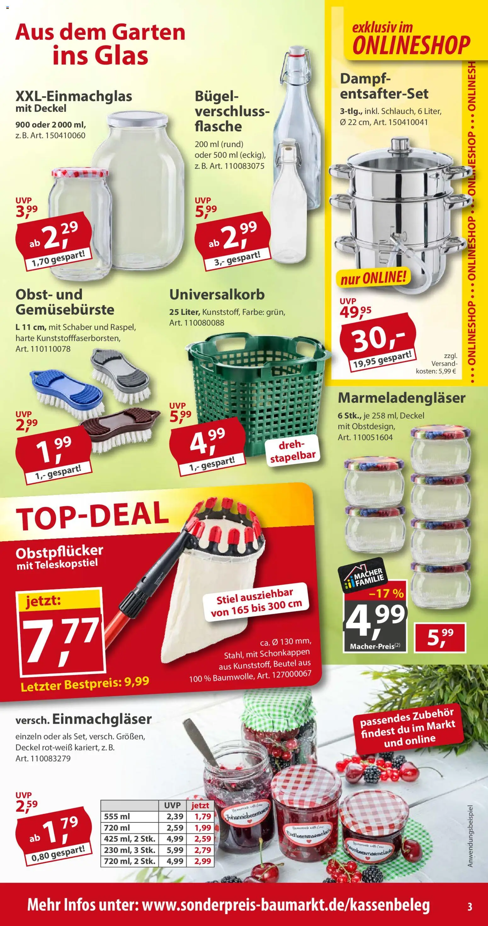 Sonderpreis Baumarkt Prospekt – gültig ab 15.08.2026 | Seite: 3 | Produkte: Obst