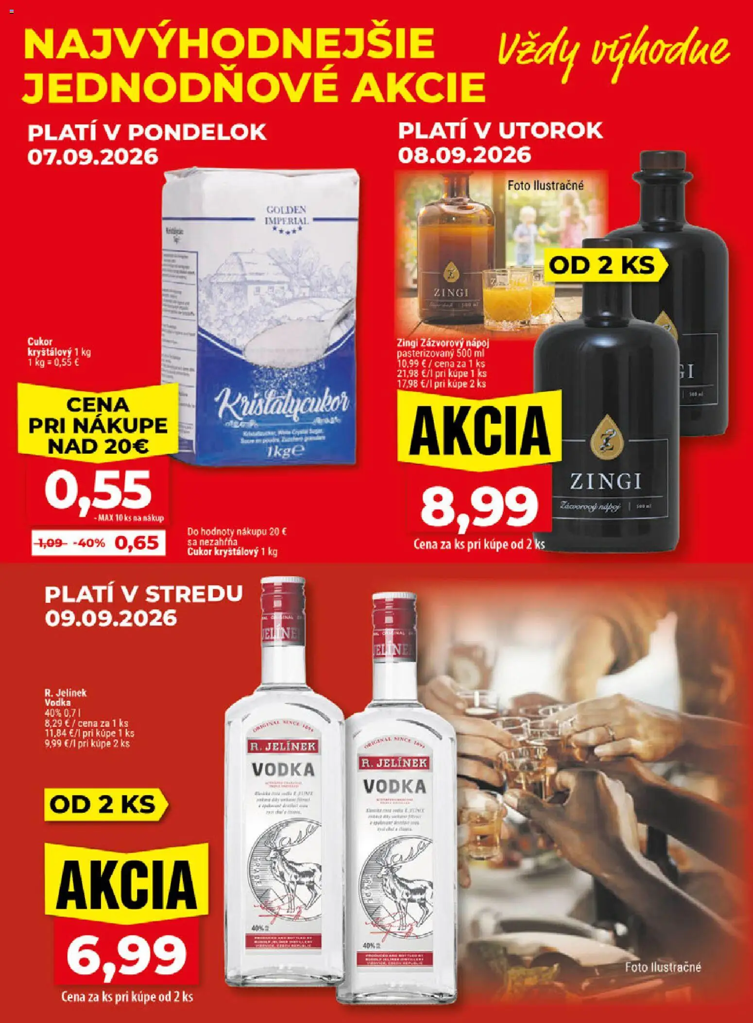 Nové Klas akcie – leták je platný od 07.09.2026 | Strana: 2 | Produkty: Cukor, Vodka