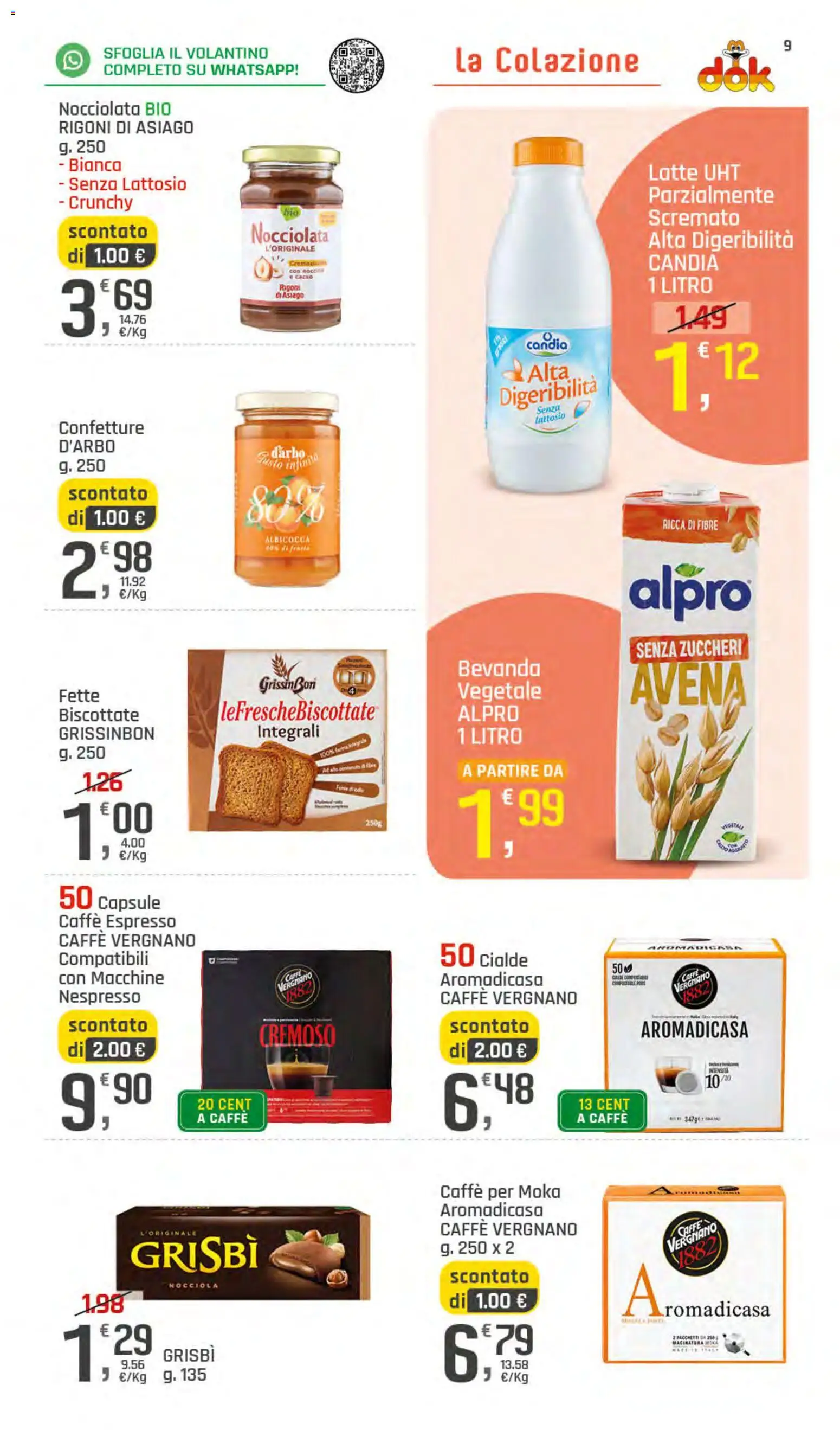 Volantino DOK del 11.06.2026 | Pagina: 9 | Prodotti: Caffè, Latte, Fette biscottate