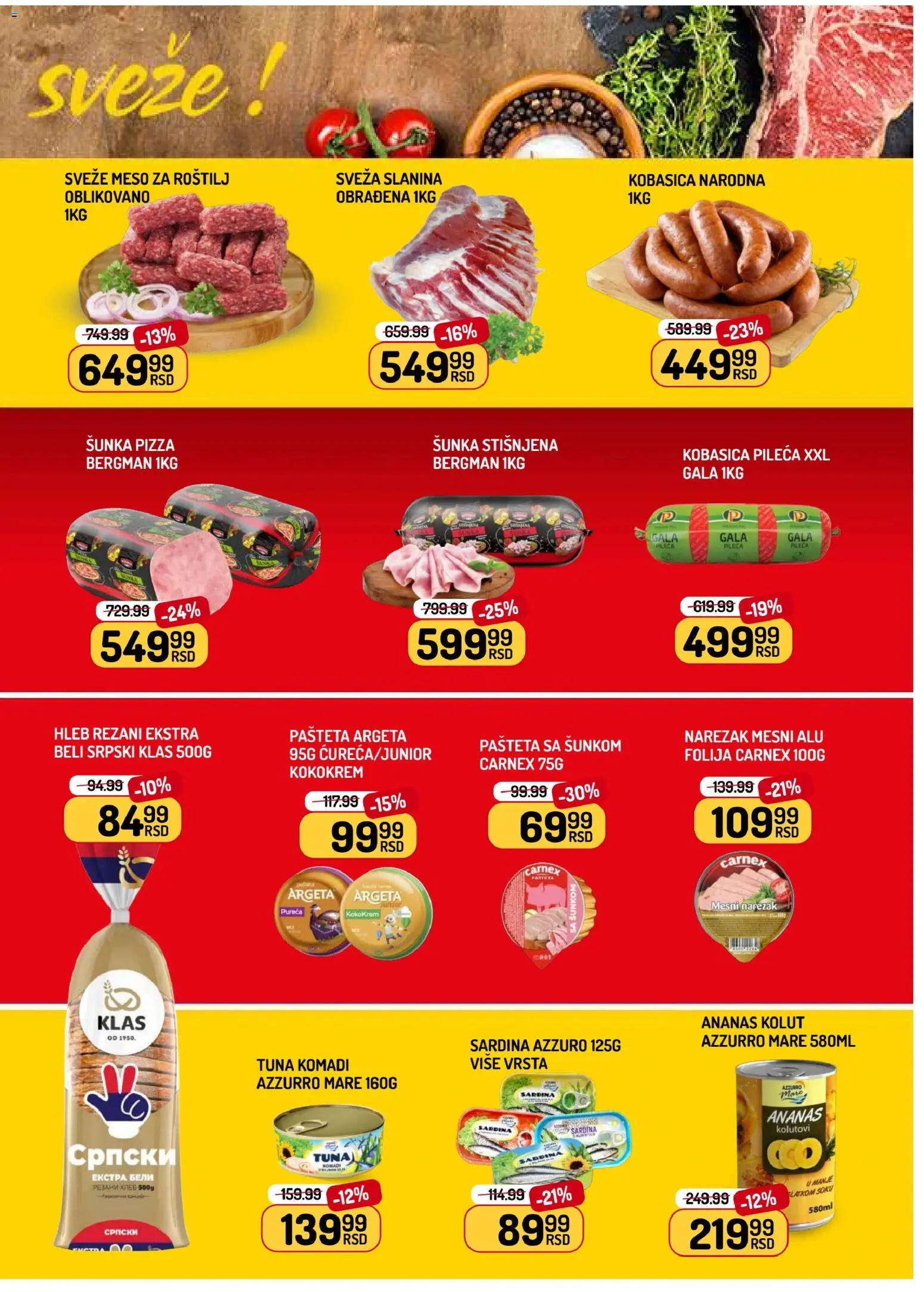 Aman katalog - važi od 10.07.2026 | Strana: 3 | Proizvode: Narezak, Hleb, Kobasica, Mesni narezak