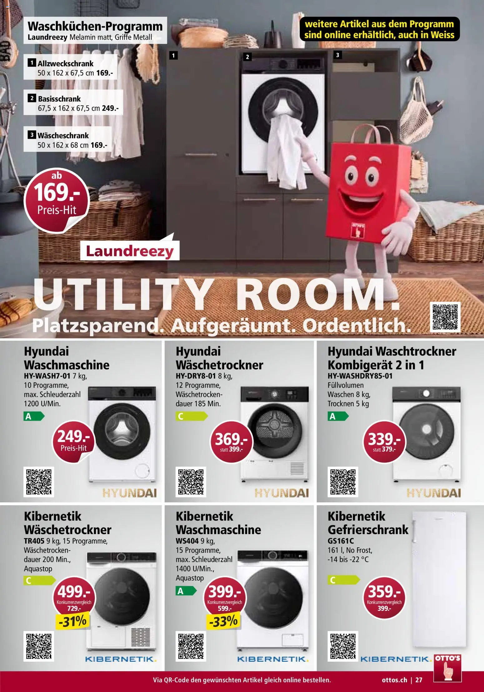 Otto's Aktionen Möbelflyer – gültig ab 01.09.2026 | Seite: 27 | Produkte: Waschtrockner, Gefrierschrank, Waschmaschine