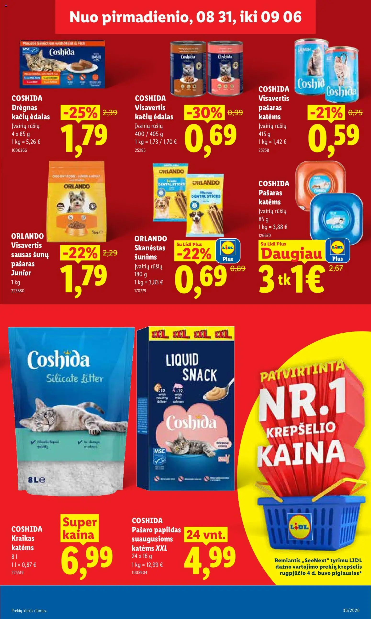 LIDL akcijos nuo 2026.08.31 | Puslapis: 17 | Prekių: Krepšelis