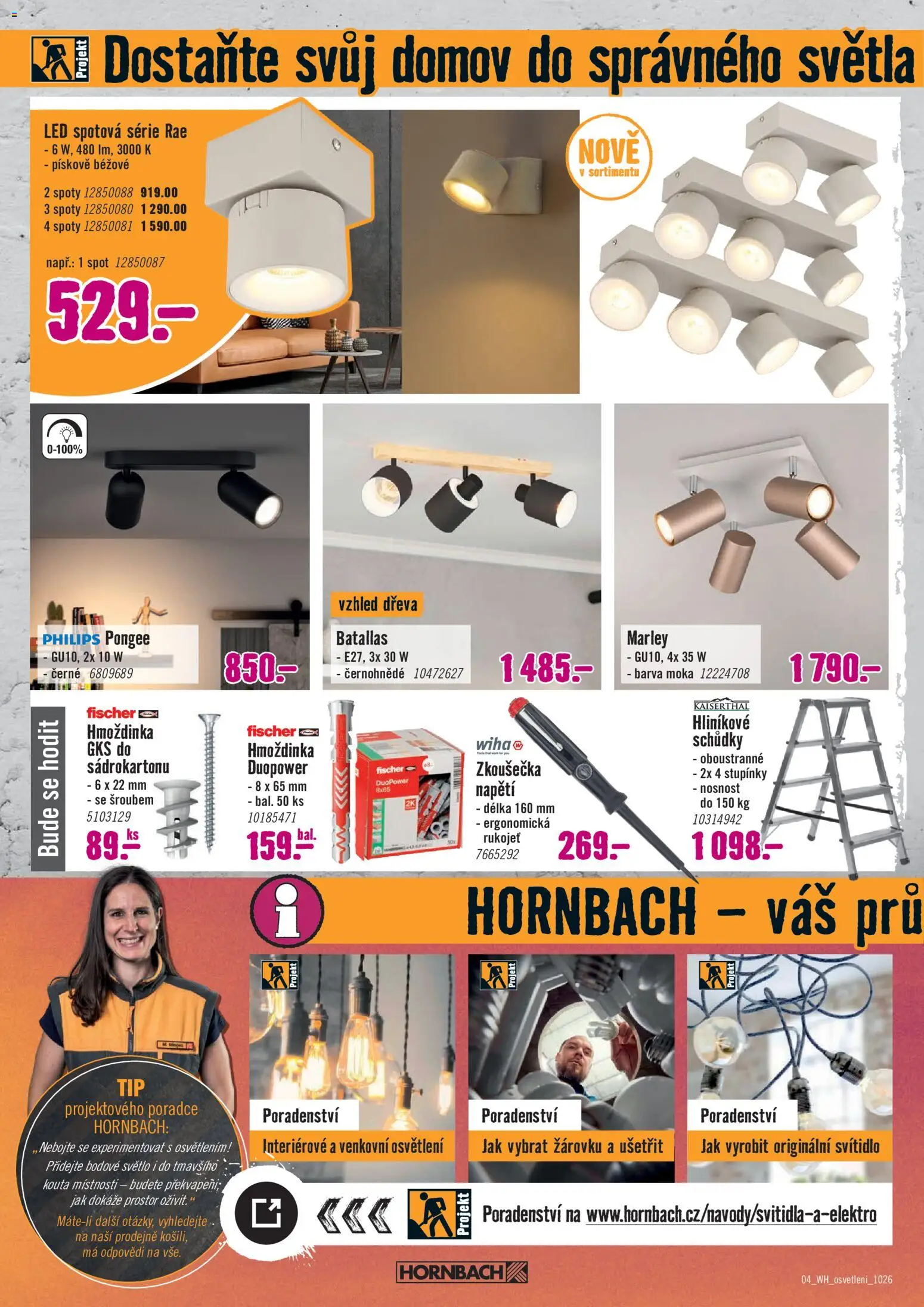HORNBACH leták - Osvětlení od 28.10.2026 | Strana: 4 | Produkty: Osvětlení, LED