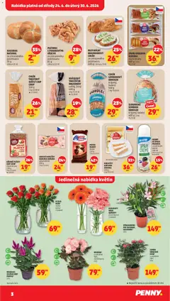 Náhled letáku Penny Market leták od 24.06.2026 | Strana: 3 | Produkty: Chléb, Ořechy, Rakvičky, Kytice