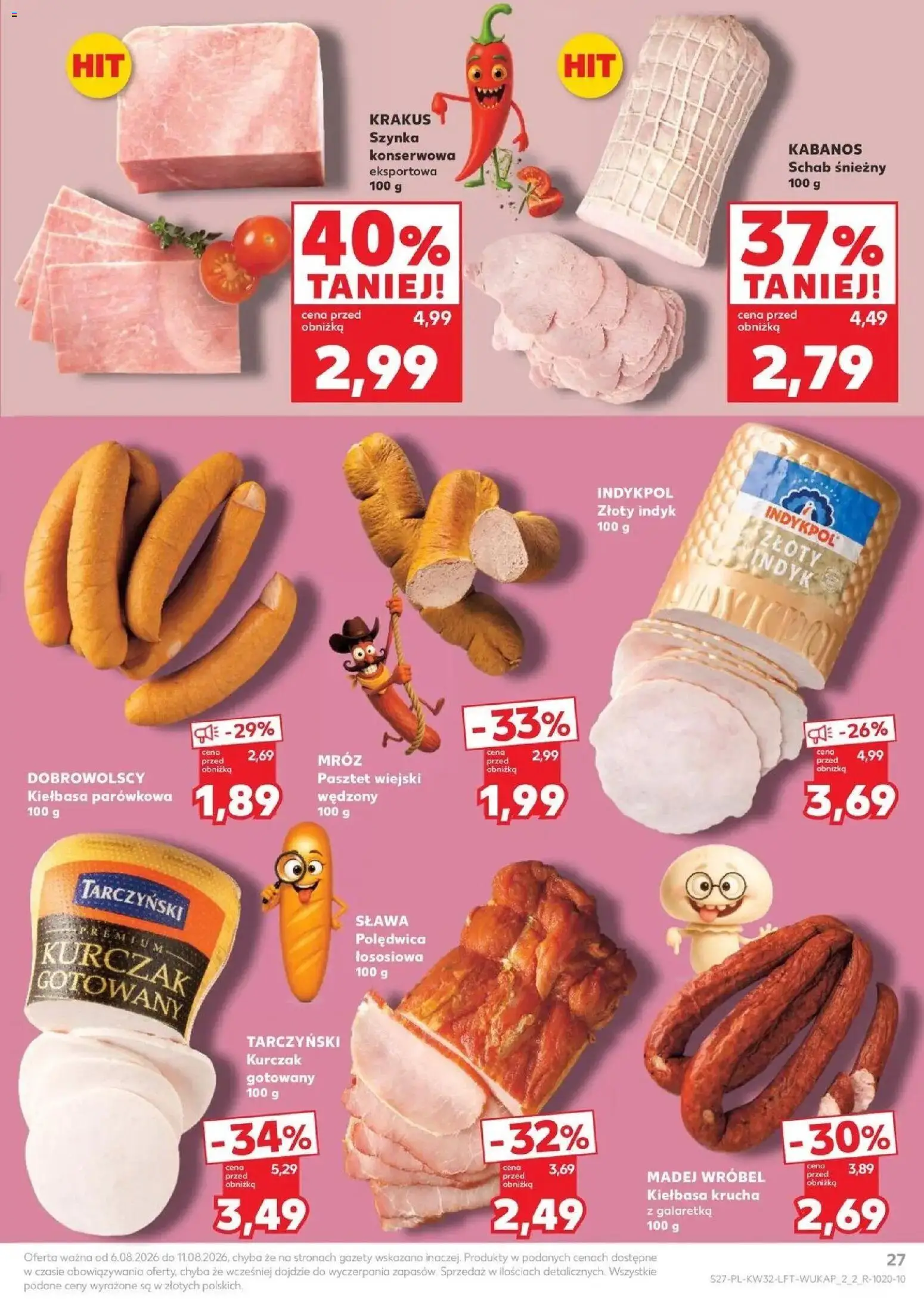 Kaufland gazetka od 06.08.2026 | Strona: 27 | Produkty: Galaretka, Schab, Szynka konserwowa, Szynka