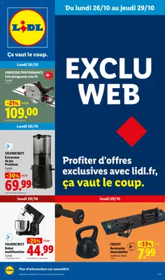 LIDL - Prévisualisation de LIDL catalogue les bonnes affaires Exclu Web valide à partir de 26/10/2026