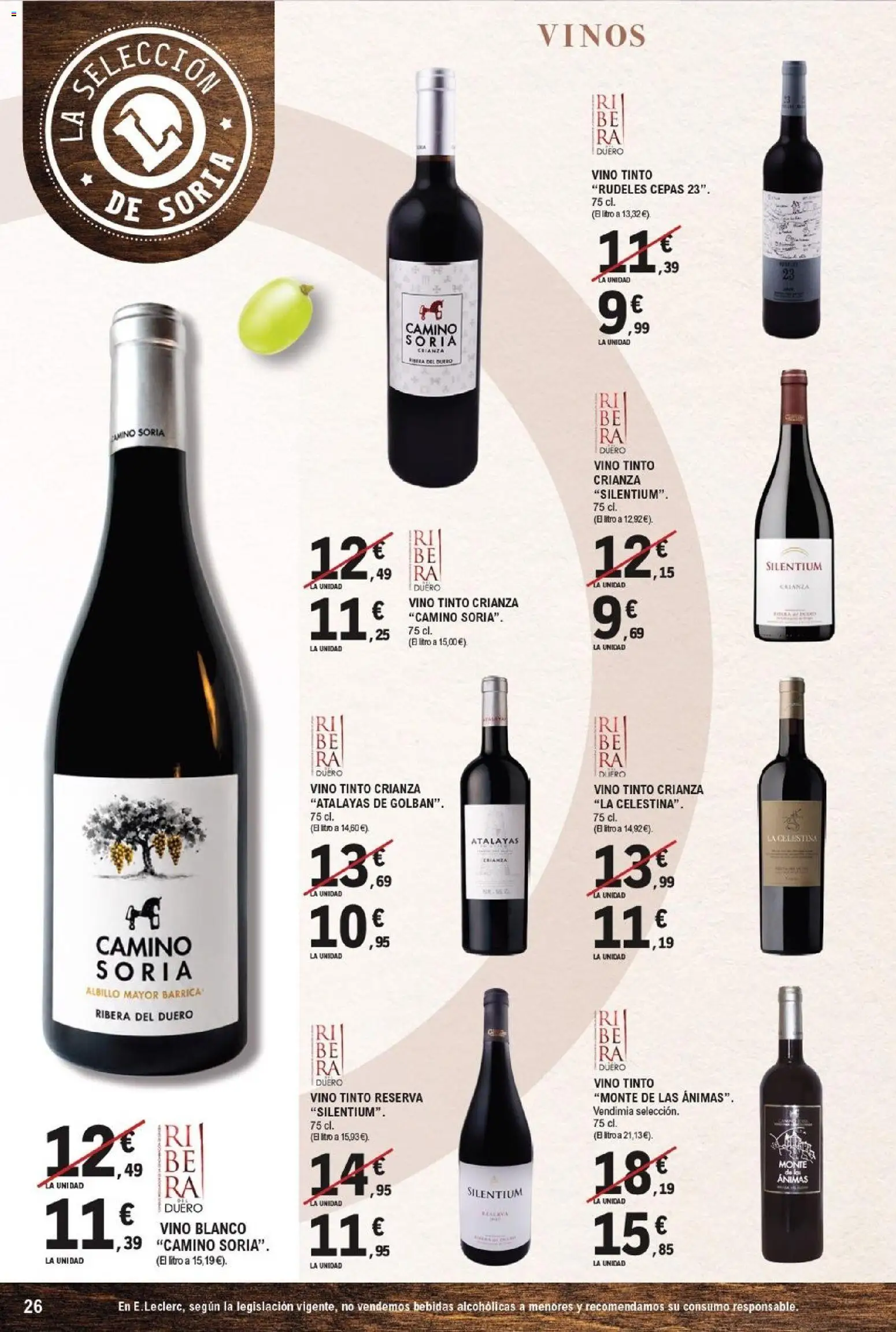 E.Leclerc - Soria │ válido desde el 16/09/2026 | Página: 25 | Productos: Vino tinto, Vino, Vino blanco, Bebidas