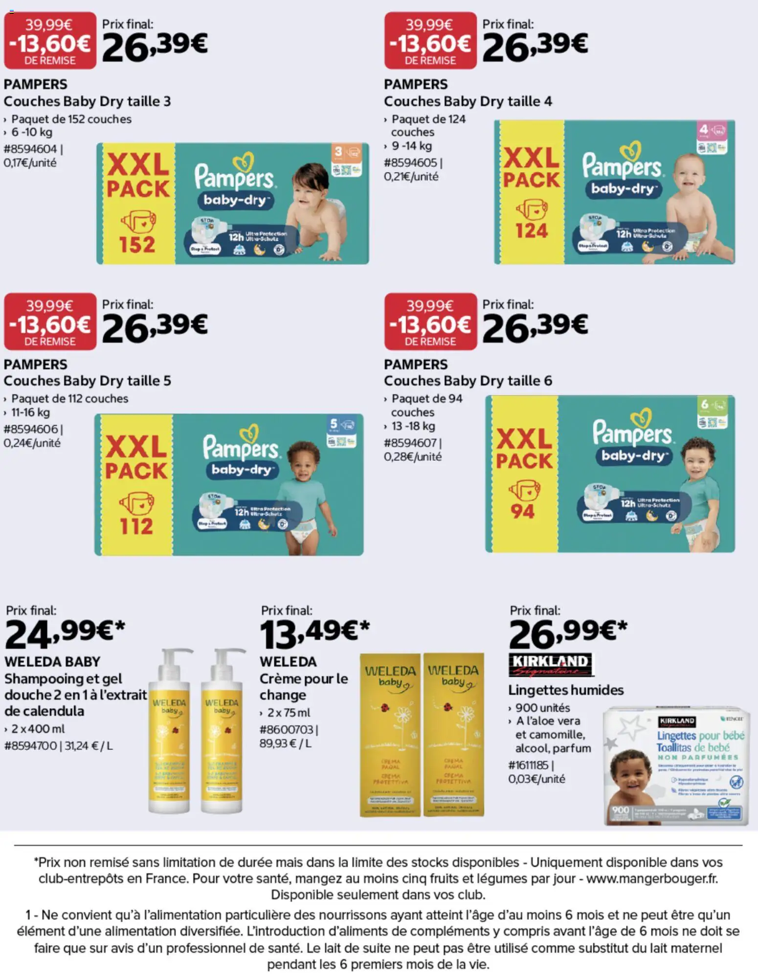 {H1} | Page: 4 | Produits: Shampooing, Pampers couches, Lingettes pour bébé, Lait