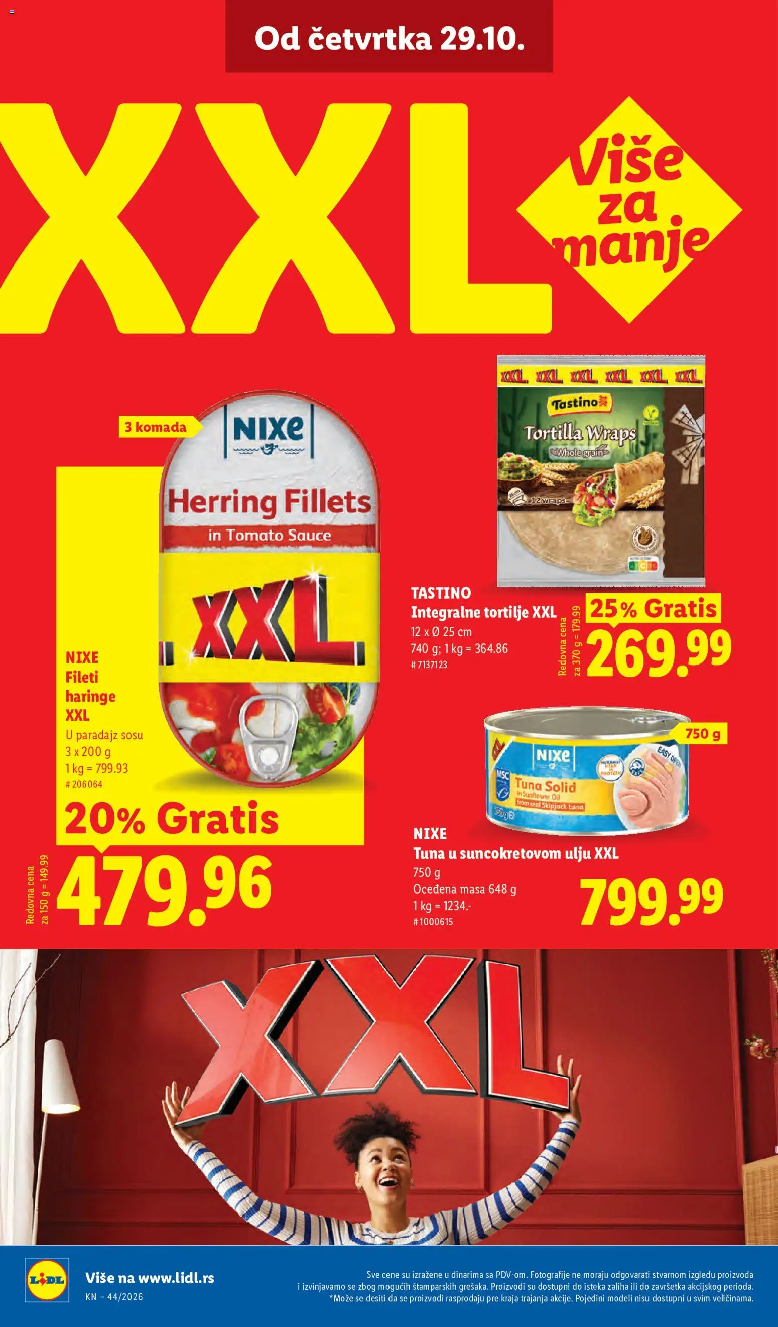Lidl katalog - važi od 29.10.2026 | Strana: 62 | Proizvode: Tuna, Protein, Paradajz, Tortilje