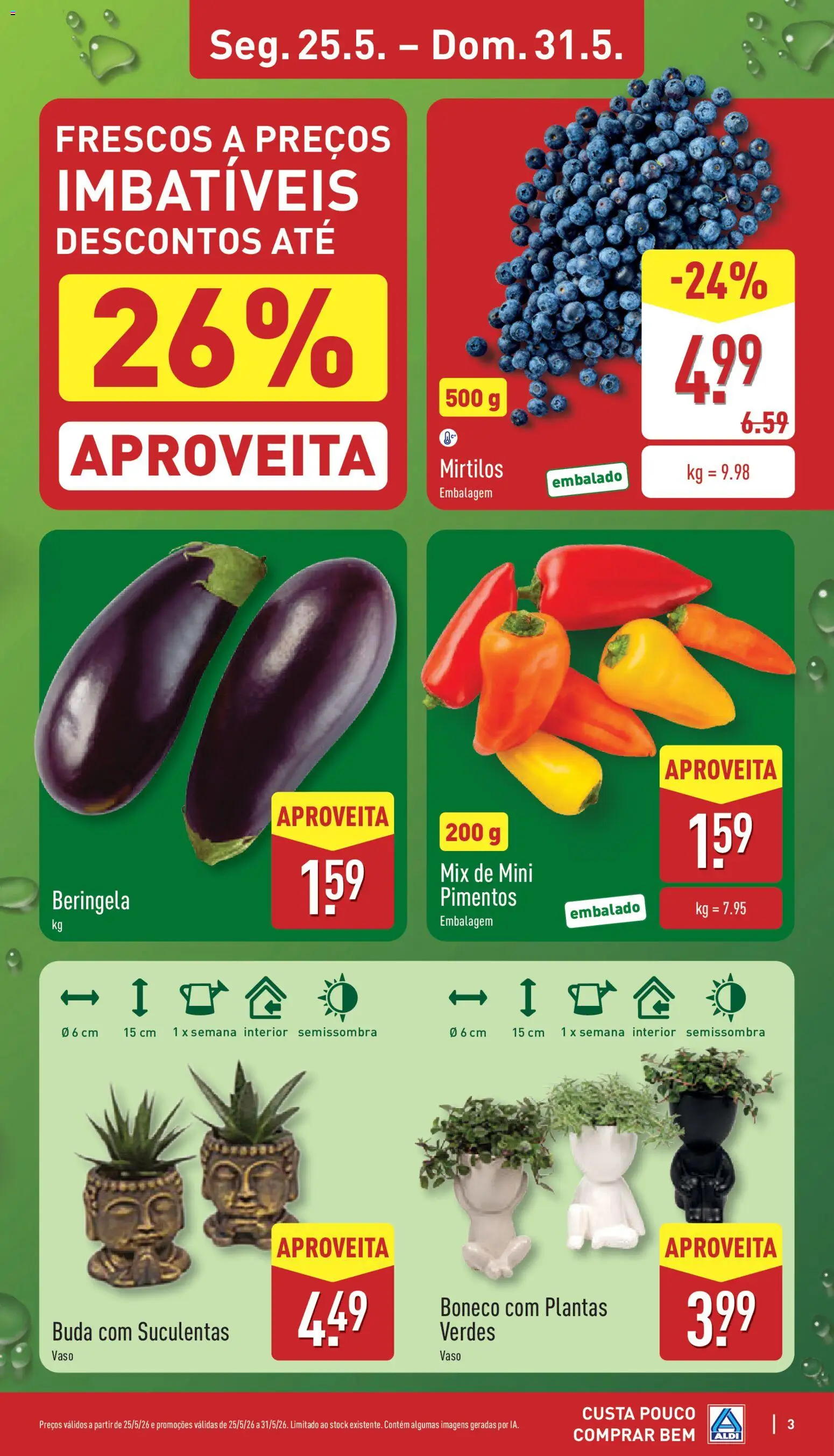 Aldi folheto │ válido de 25.05.2026 | Página: 3 | Produtos: Vaso, Mirtilos