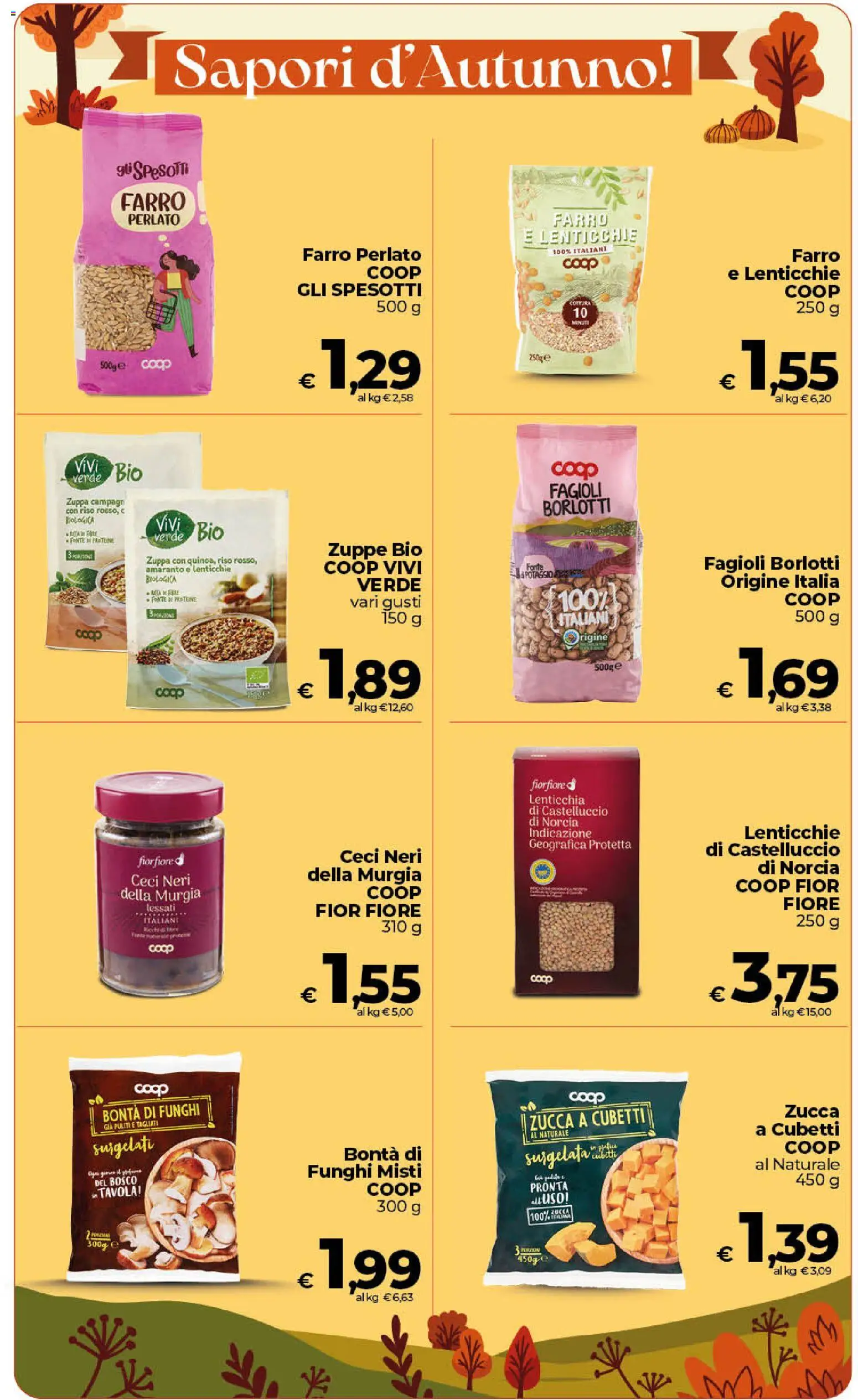 Volantino Ipercoop del 13/10/2026 | Pagina: 8 | Prodotti: Riso, Fagioli, Zucca, Farro