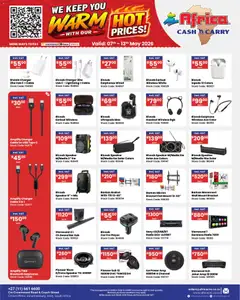 Africa Cash & Carry specials catalogue – valid from 07.05.2026 | Page: 22 | Products: Headset, Speaker, USB, Stock