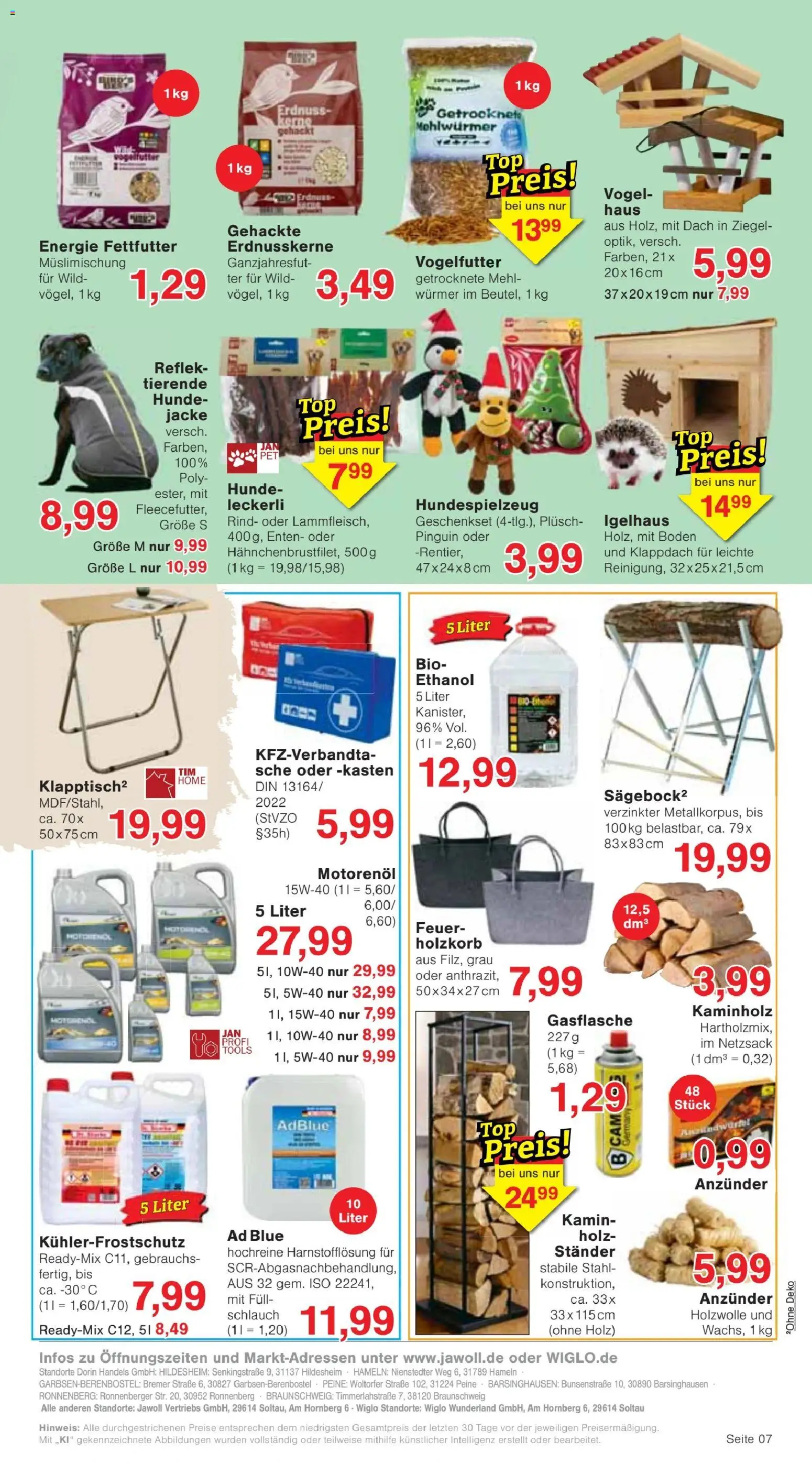 Wiglo Wunderland Prospekt – gültig ab 02.11.2026 | Seite: 11 | Produkte: Kamin, Mehl, Holzkorb, Jacke
