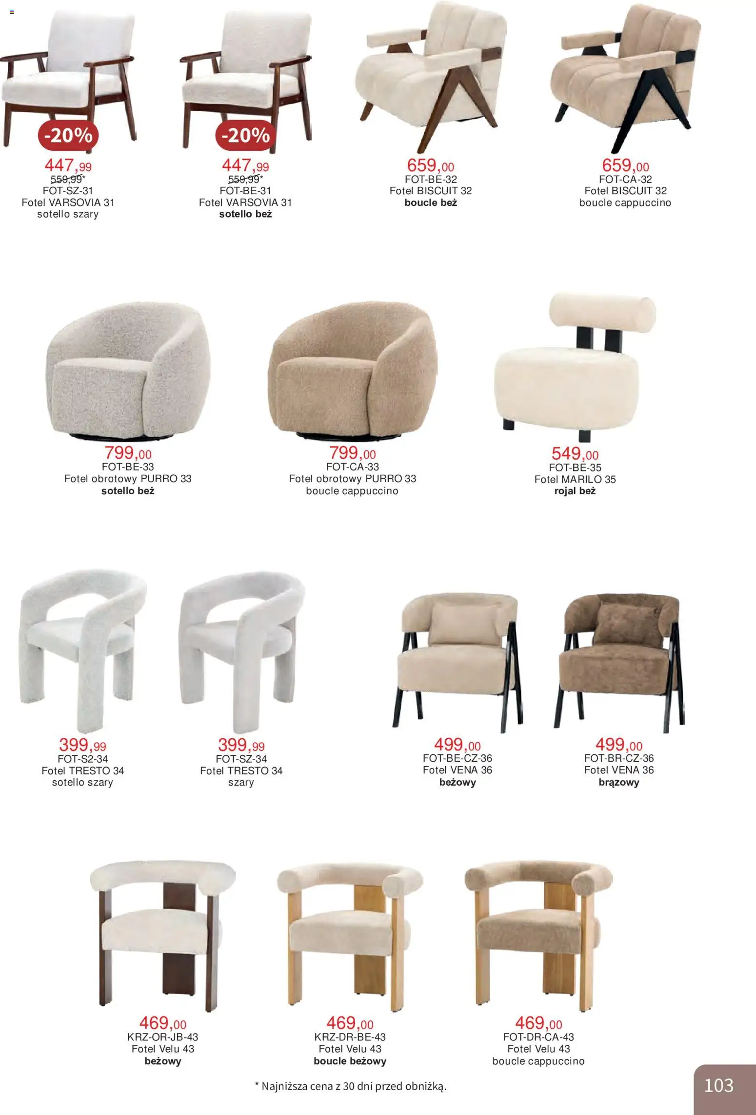 Bodzio Katalog od 01.10.2026 | Strona: 103 | Produkty: Cappuccino, Fotel